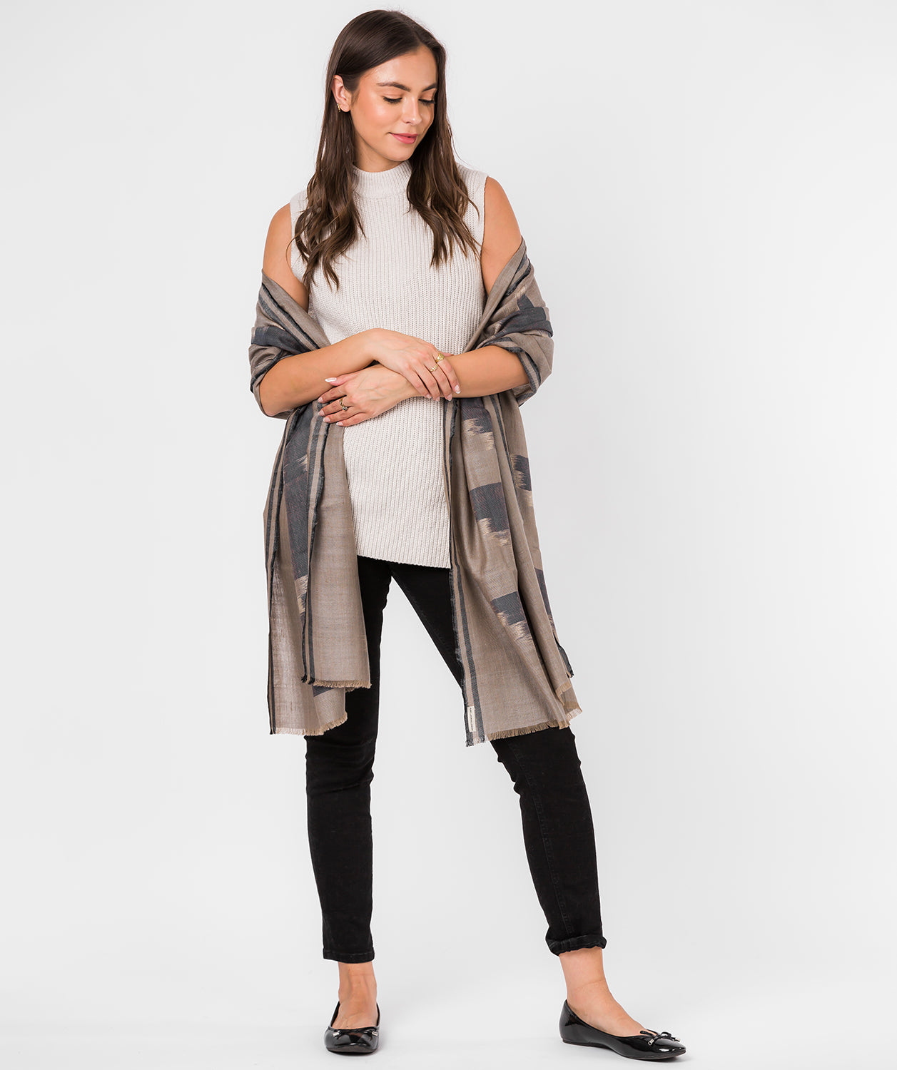 'Vector' Cashmere & Merino Wool Shawl Wrap