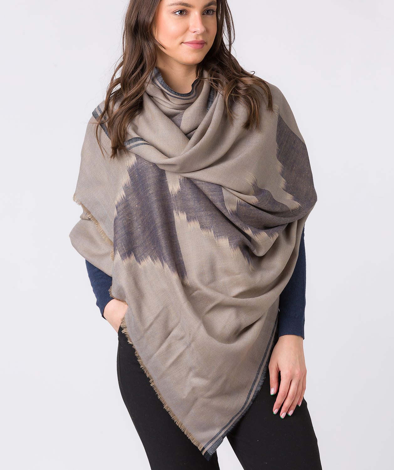 'Vector' Cashmere & Merino Wool Shawl Wrap