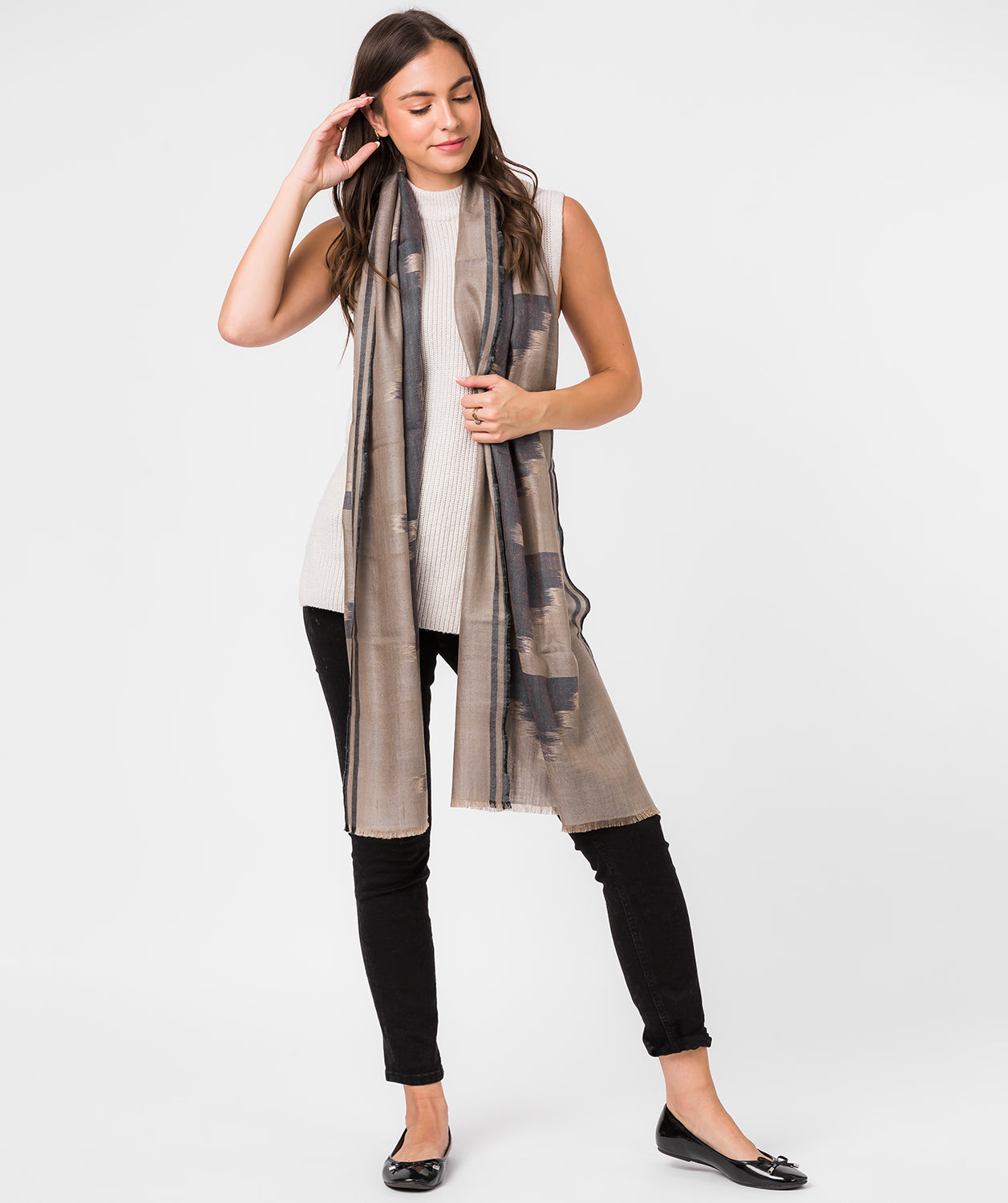 'Vector' Cashmere & Merino Wool Shawl Wrap