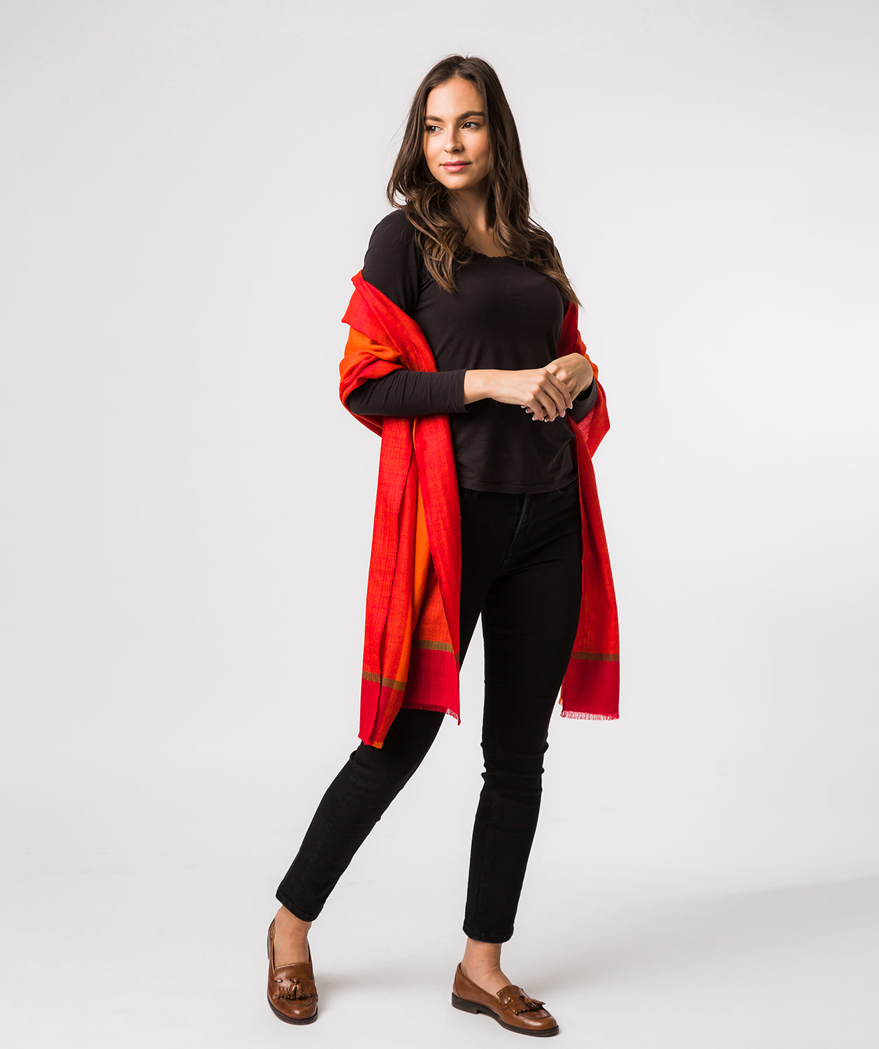 'Solar' Cashmere & Merino Wool Shawl Wrap