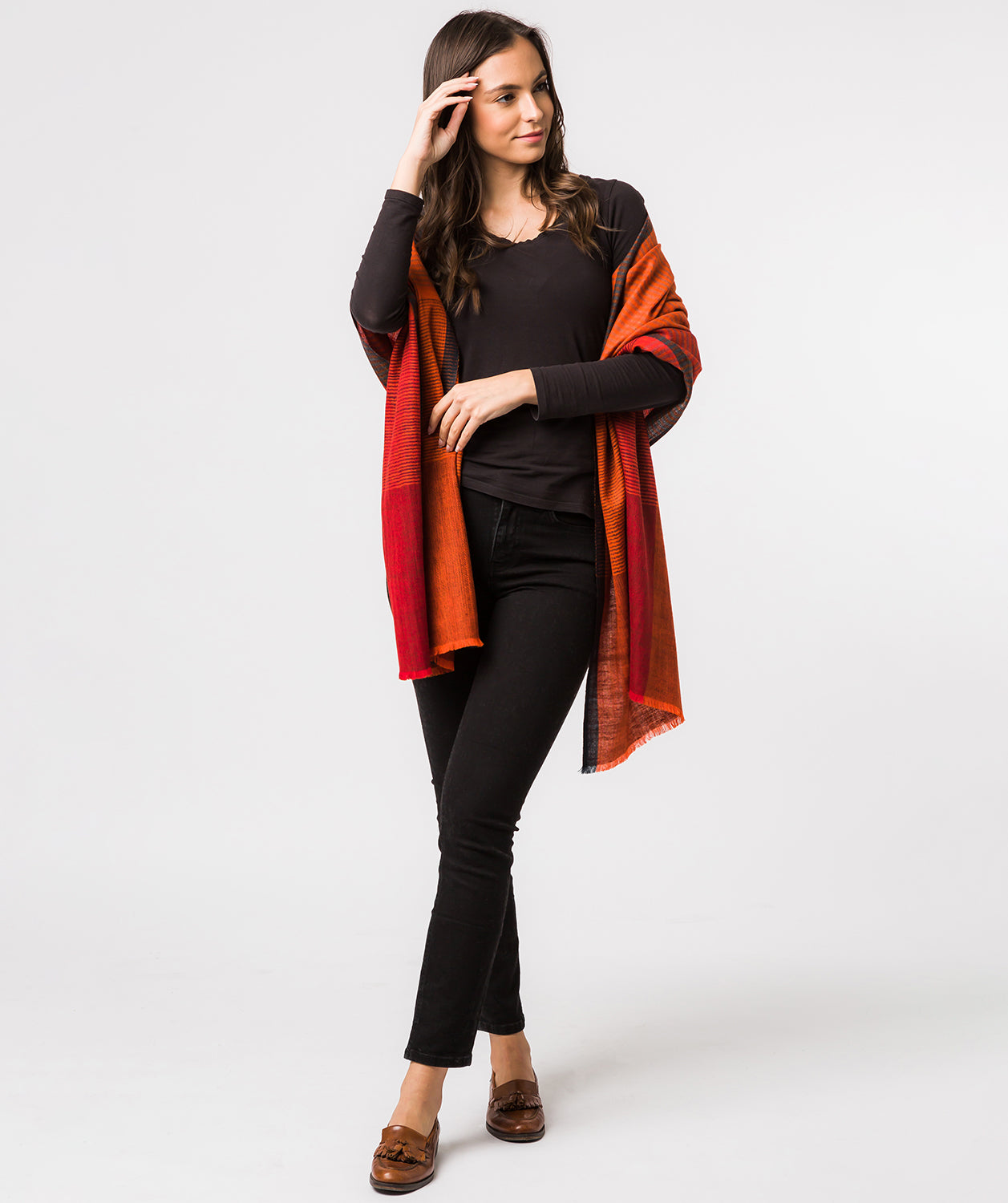 'Libration' Cashmere & Merino Wool Shawl Wrap