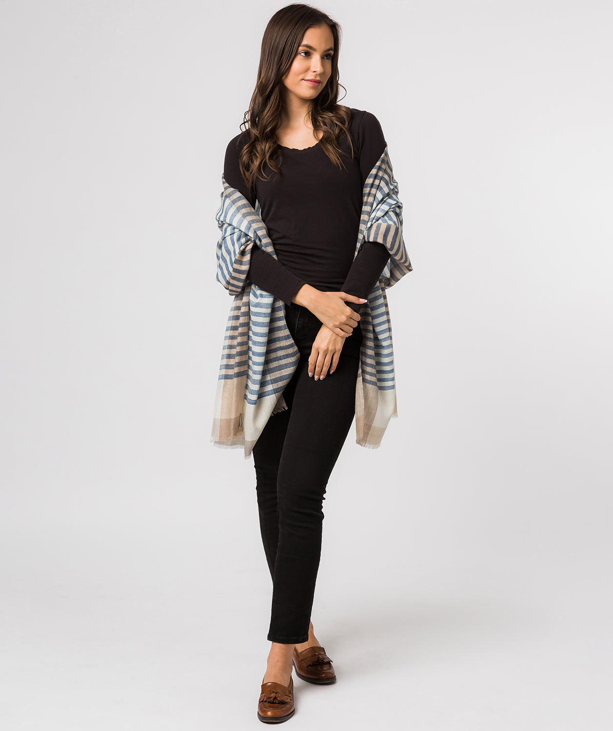 'Accent' Cashmere & Merino Wool Shawl Wrap