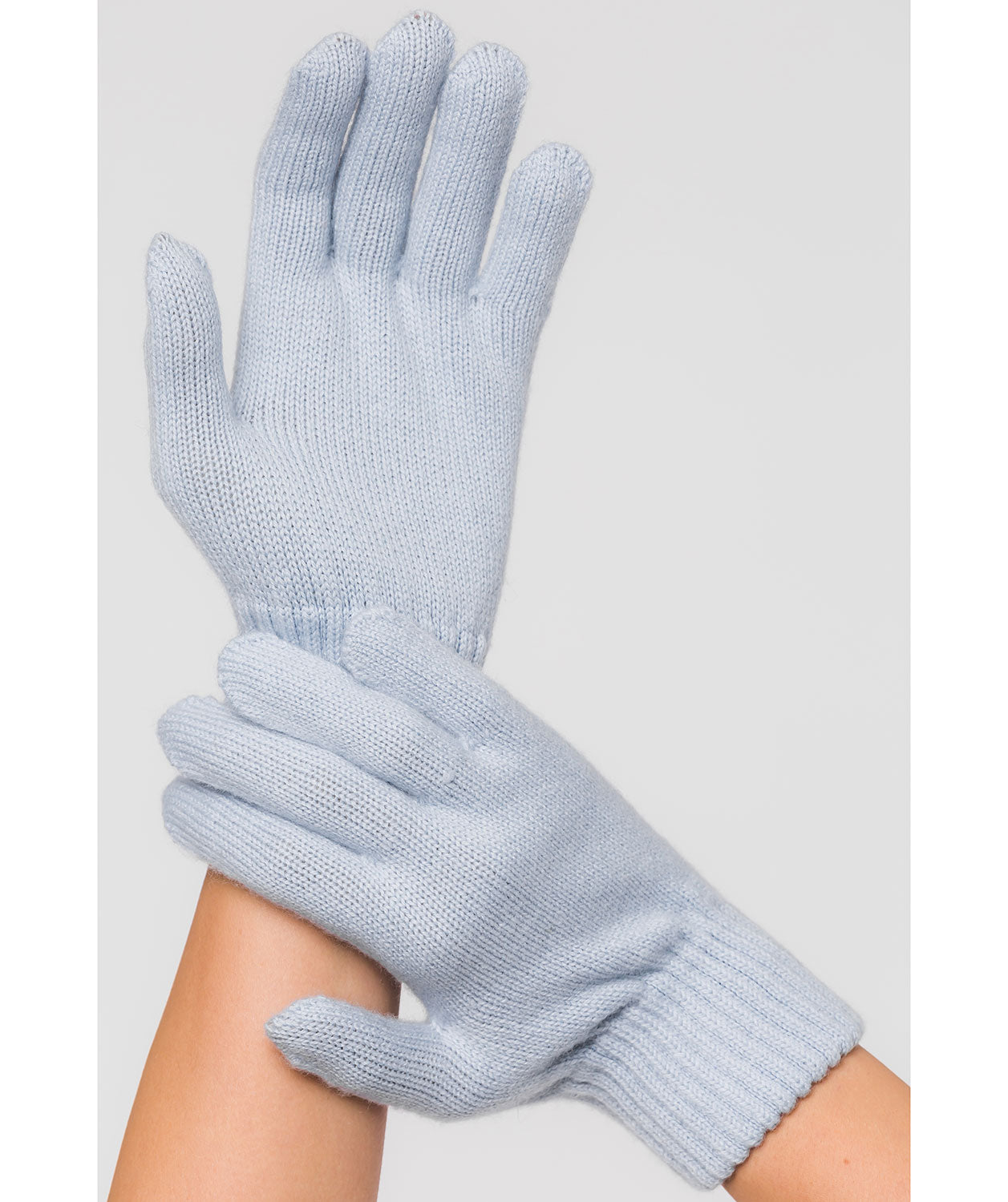'Windermere' Powder Blue Cashmere & Merino Wool Gloves