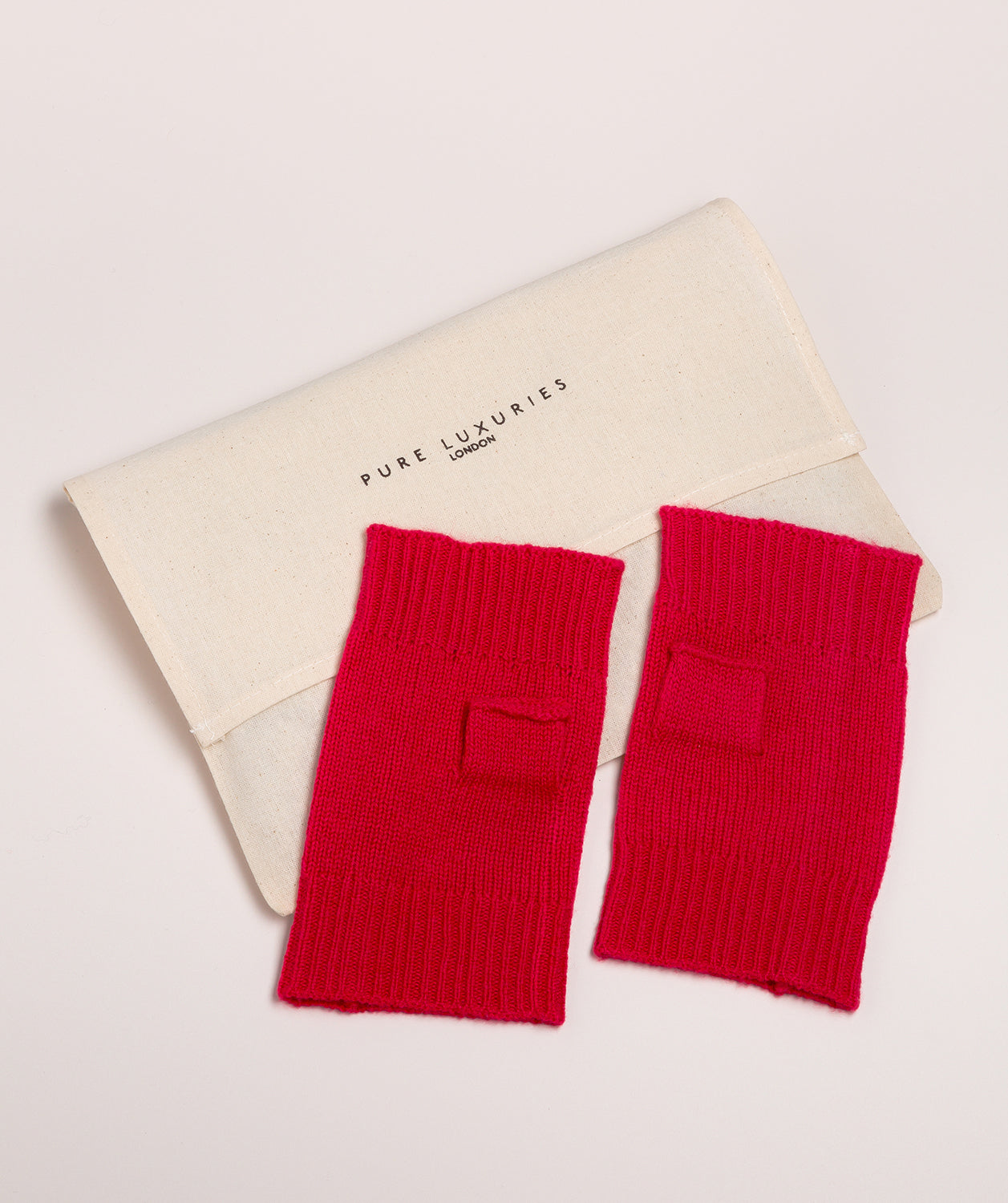 'Grange' Chilli Red Cashmere & Merino Wool Wrist Warmers