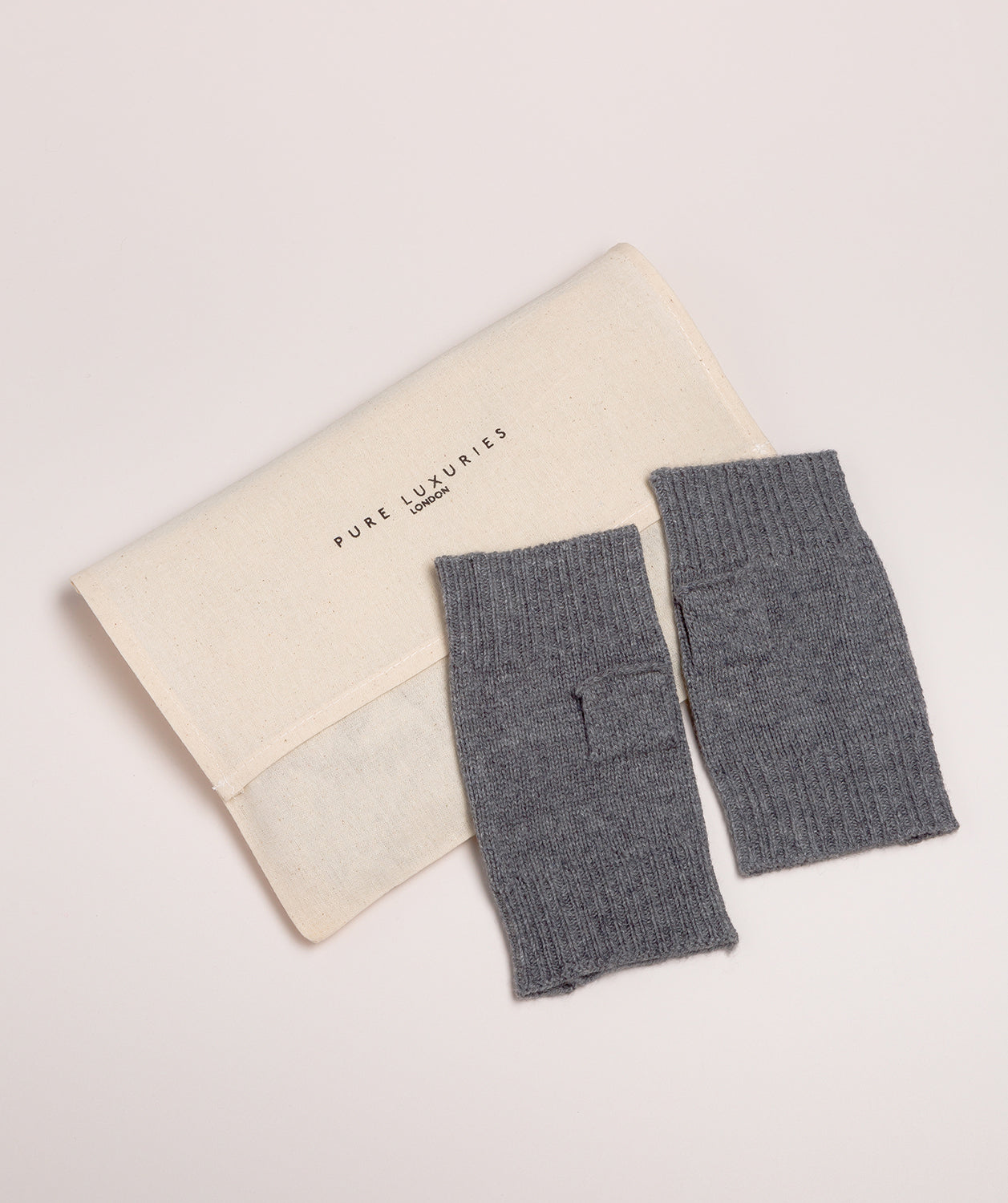 'Grange' Grey Cashmere & Merino Wool Wrist Warmers