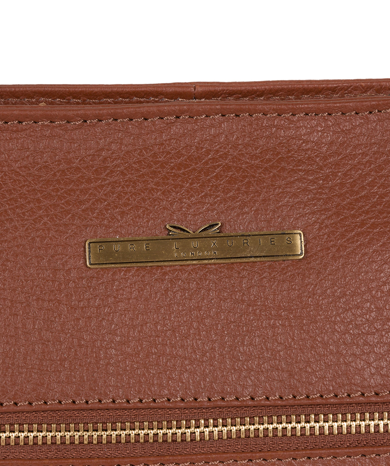 'Carly' Dark Tan Leather Medium Tote Bag image 6