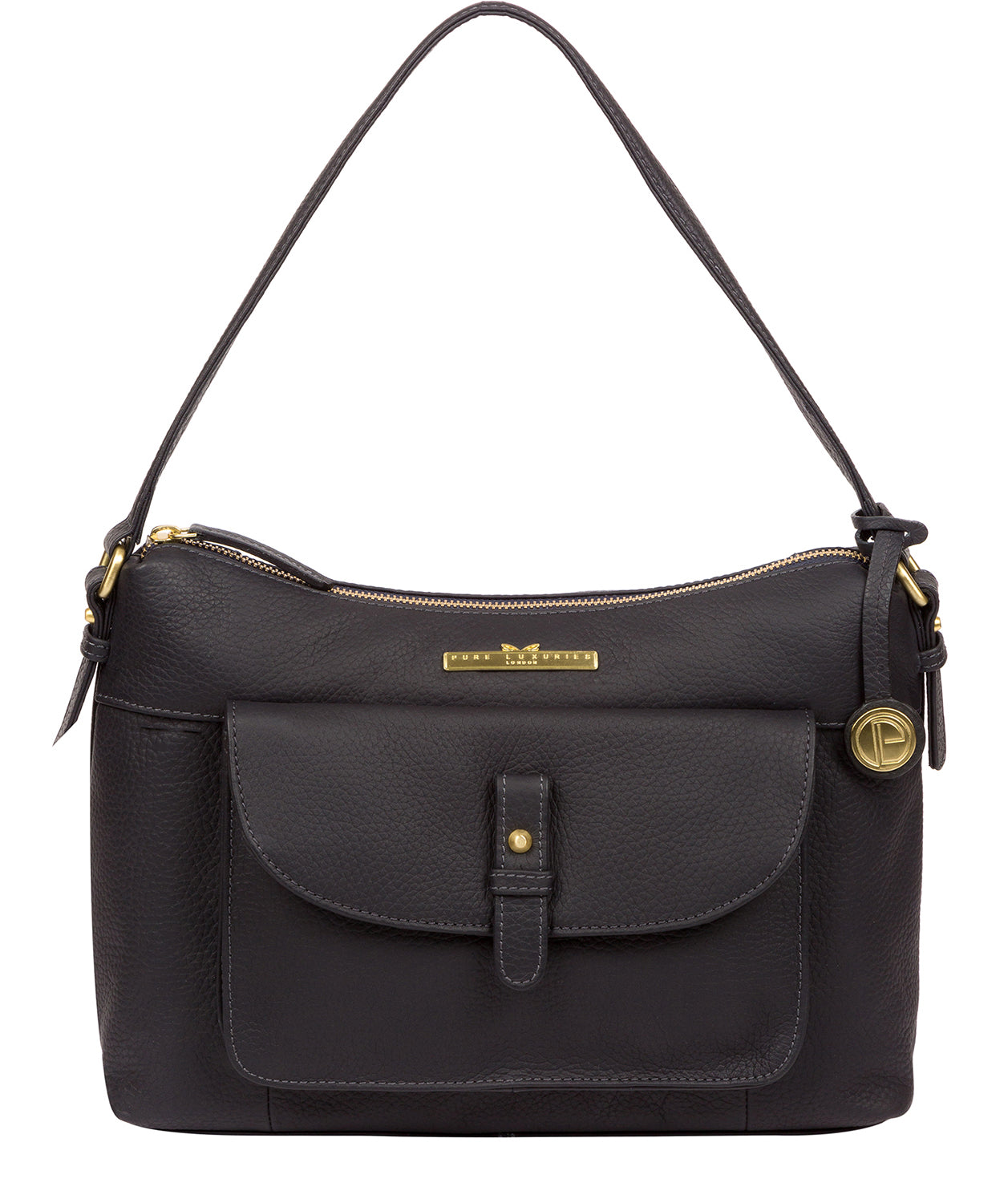 'Betsy' Navy Leather Shoulder Bag image 1