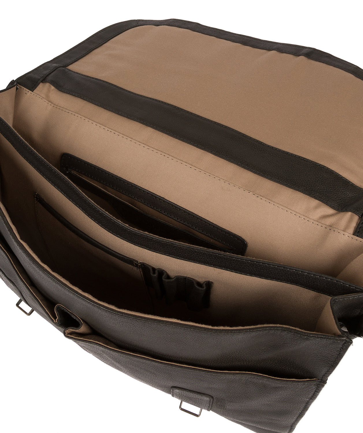 'Logan' Ash Black Leather Work Bag image 4