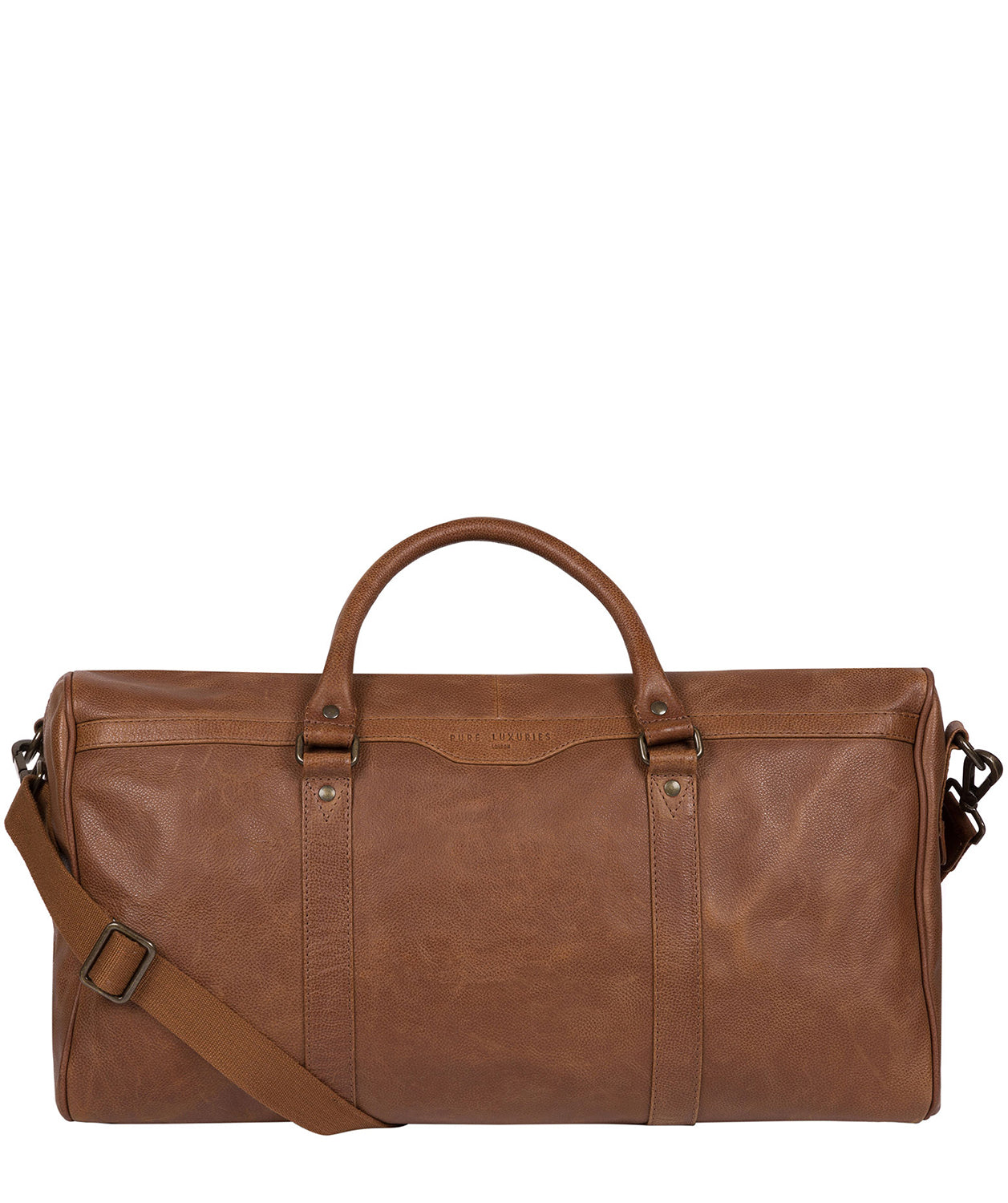 'Blanc' Hazelnut Leather Holdall image 1