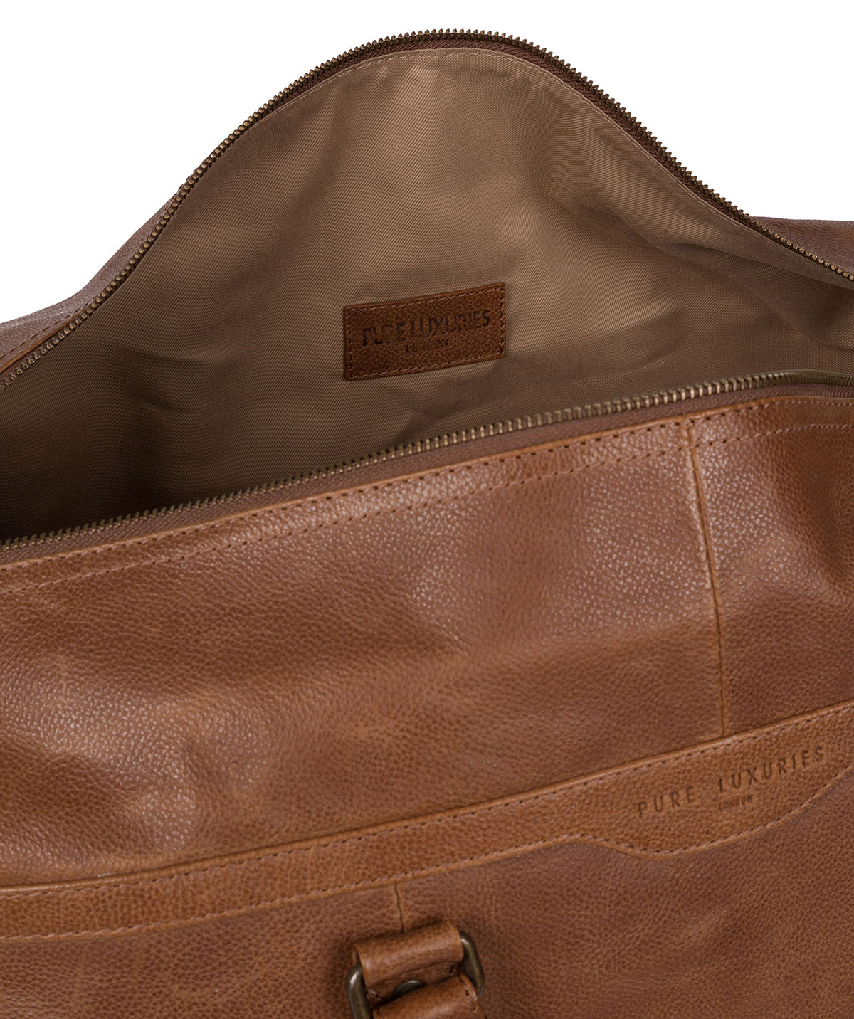 'Blanc' Hazelnut Leather Holdall image 4