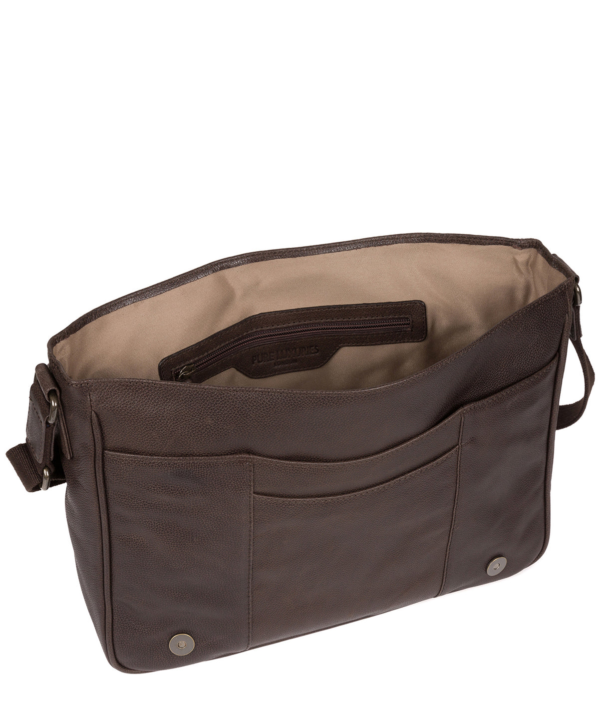 'Eiger' Cocoa Leather Messenger Bag image 4