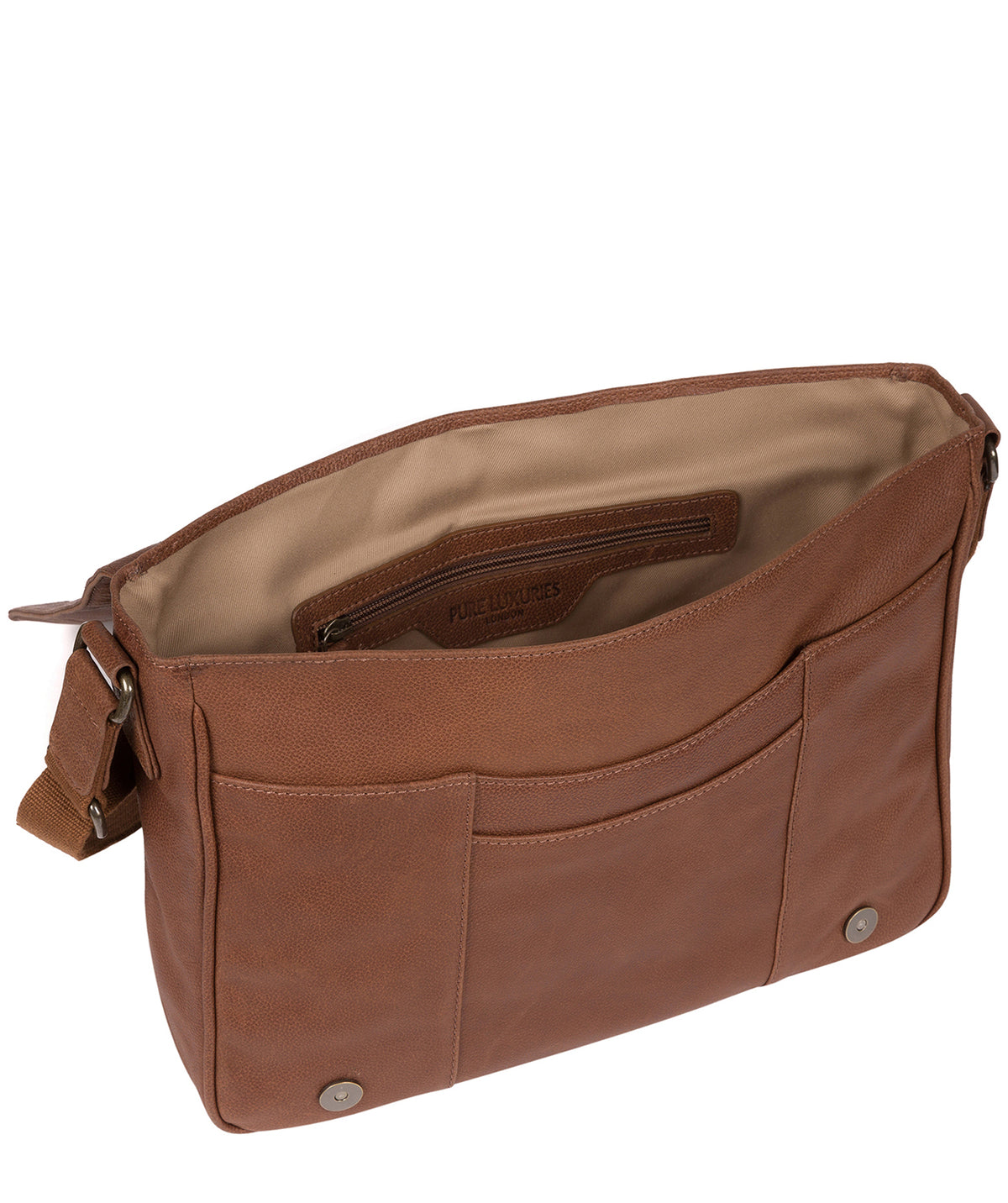 'Eiger' Hazelnut Leather Messenger Bag image 4