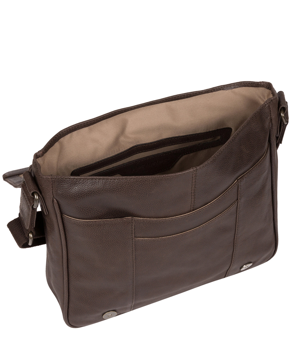 'Peak' Cocoa Leather Messenger Bag image 4