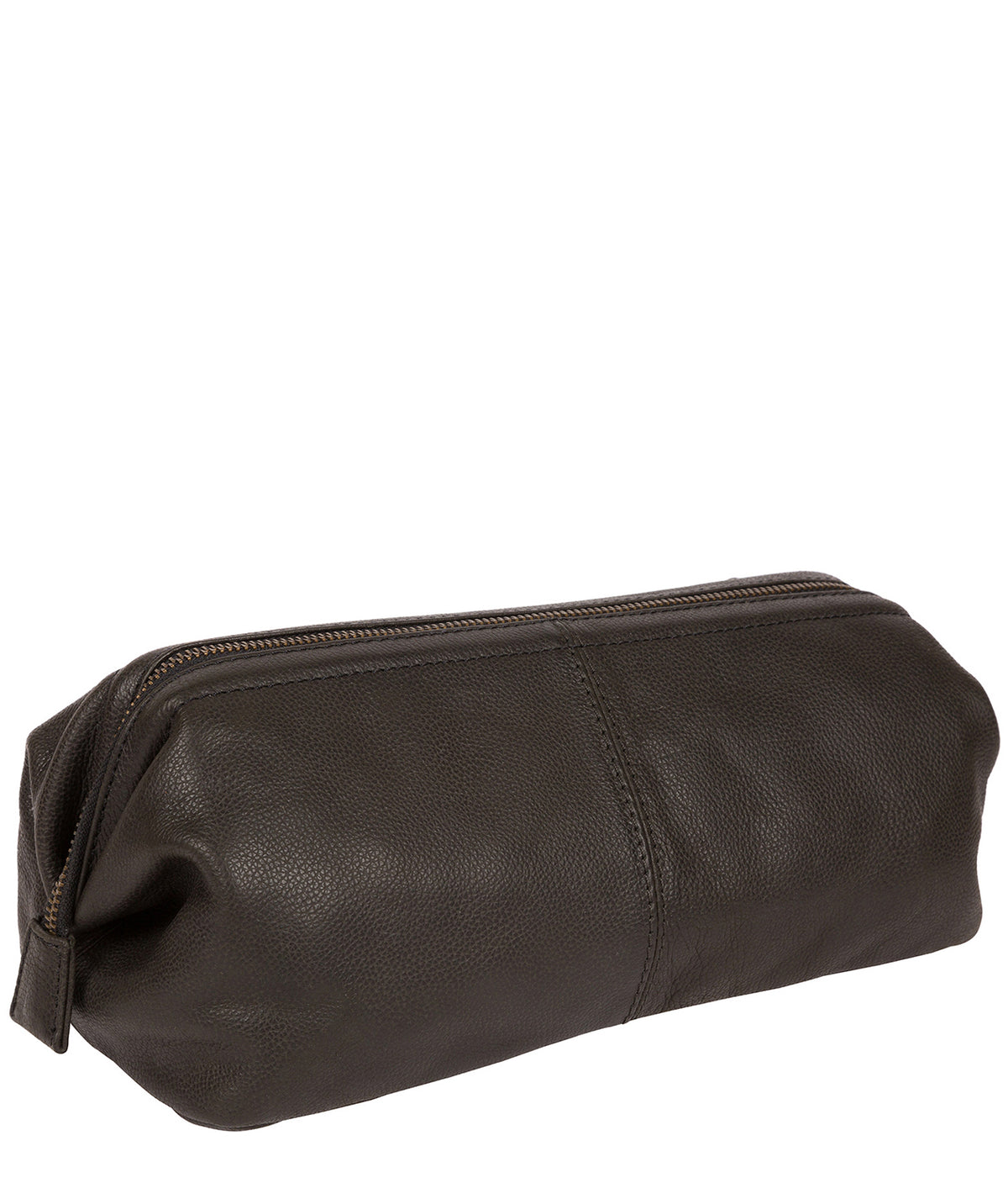 'Kea' Ash Black Leather Washbag Pure Luxuries London