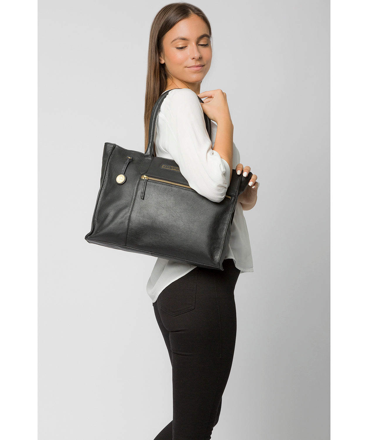 'Bloomsbury' Black & Gold Leather Tote Bag image 2