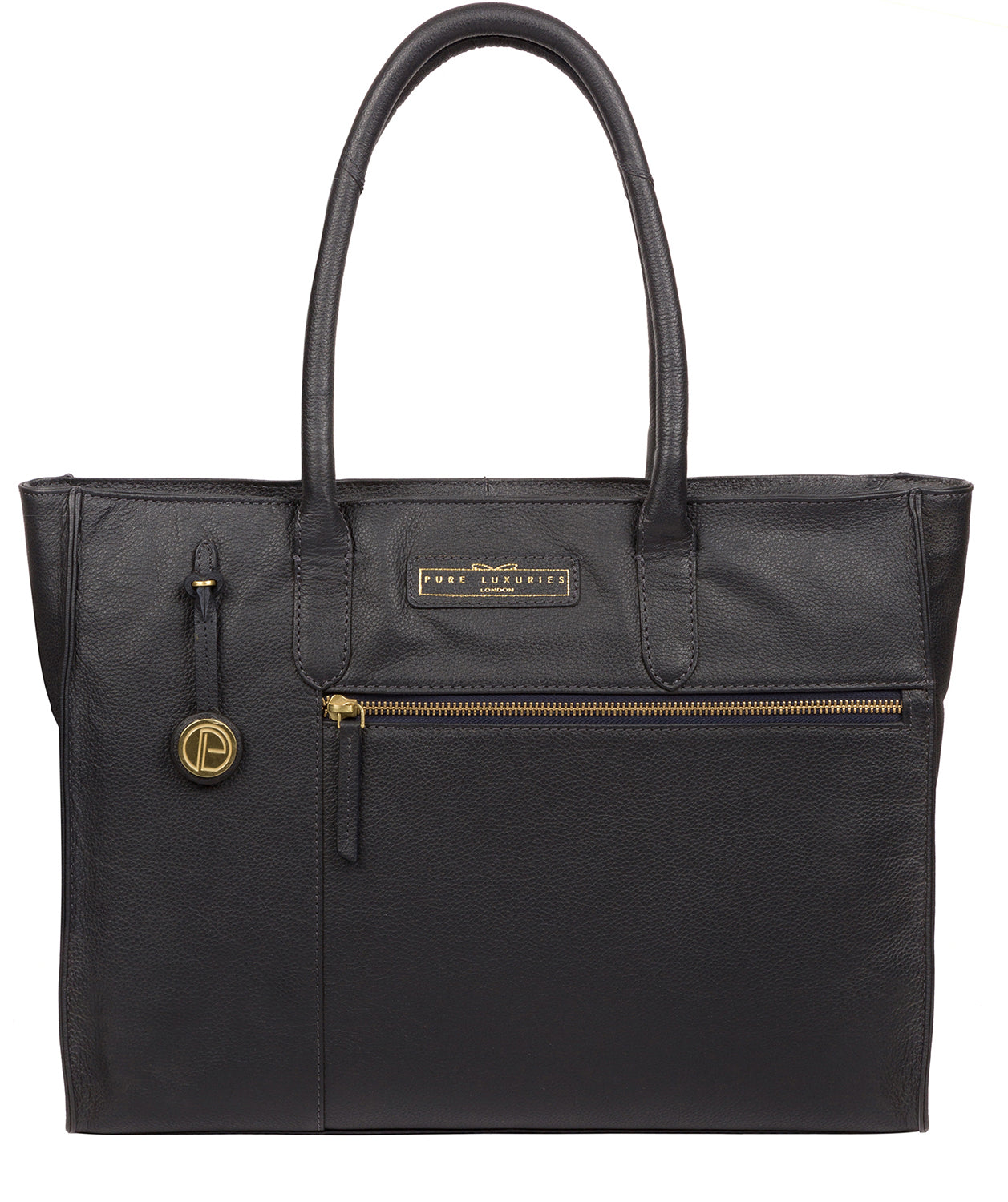 'Bloomsbury' Navy Leather Tote Bag Pure Luxuries London