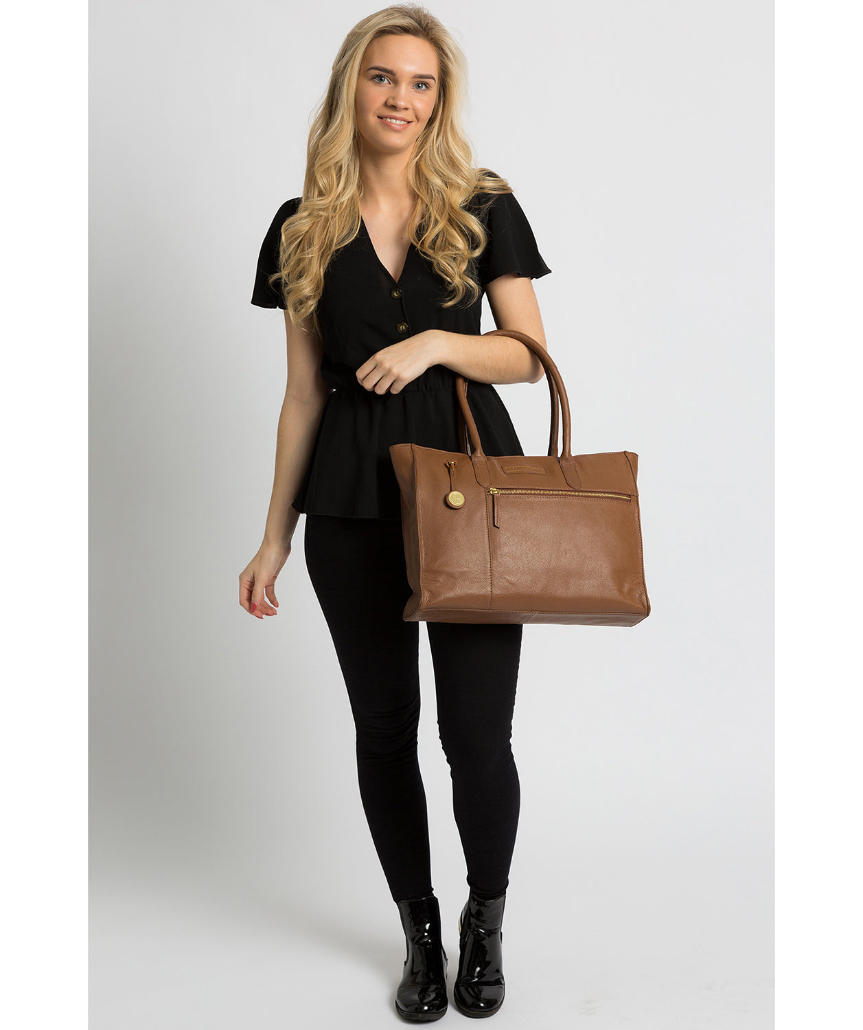 'Bloomsbury' Tan Leather Tote Bag Pure Luxuries London