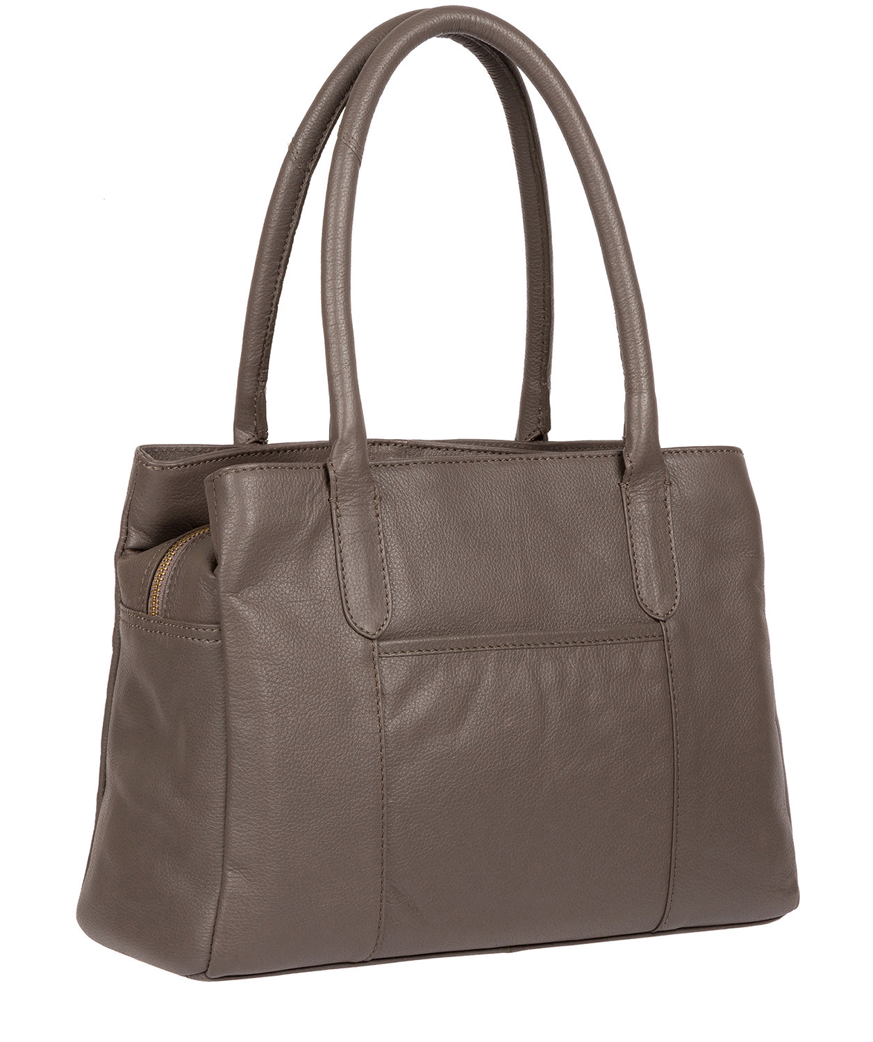'Goldbourne' Grey Leather Handbag Pure Luxuries London