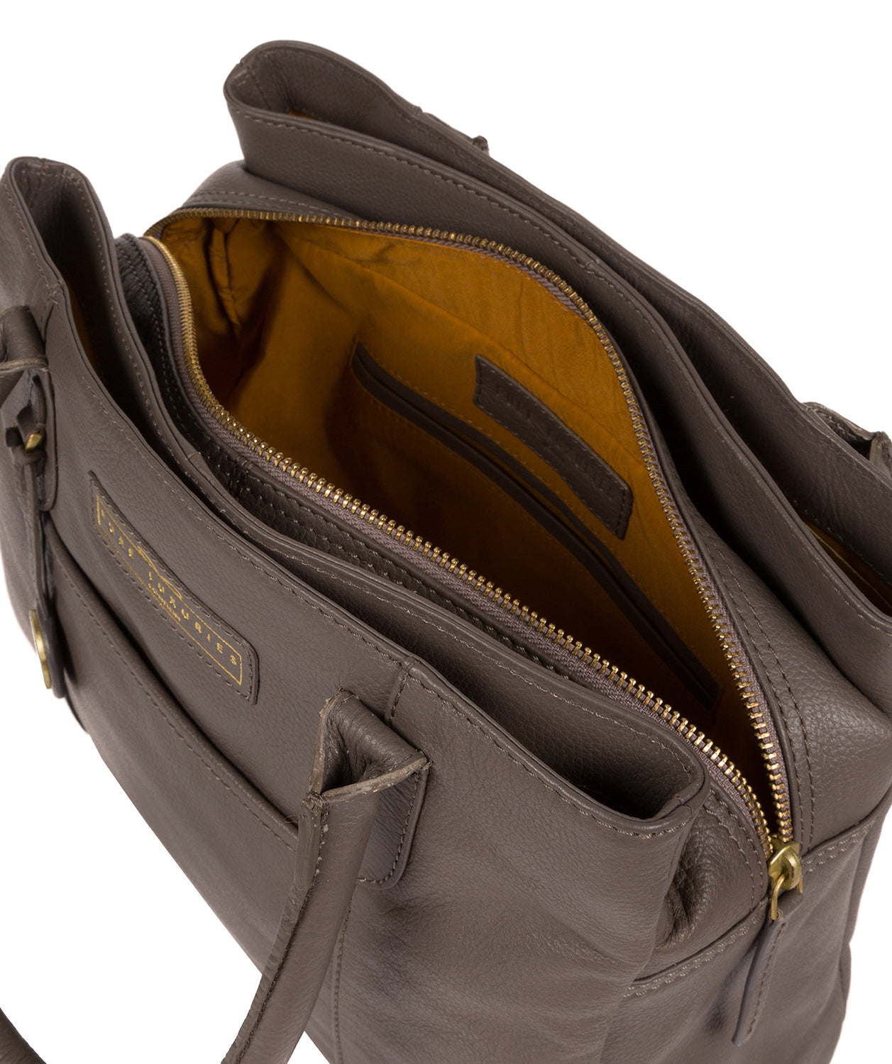 'Goldbourne' Grey Leather Handbag Pure Luxuries London