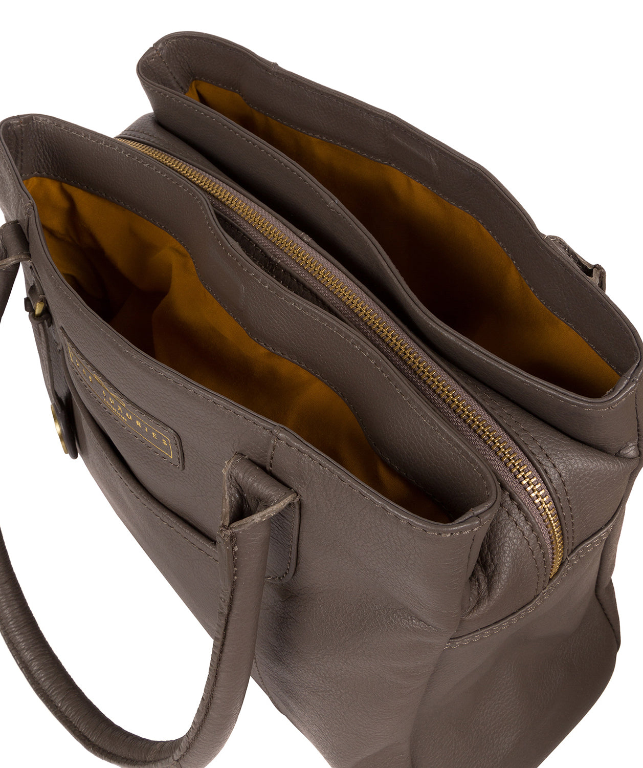 'Goldbourne' Grey Leather Handbag Pure Luxuries London