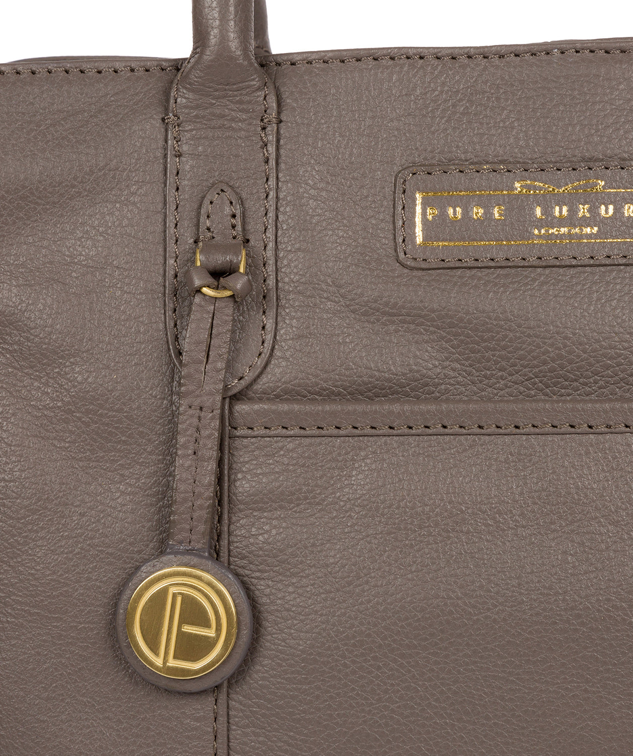 'Goldbourne' Grey Leather Handbag Pure Luxuries London