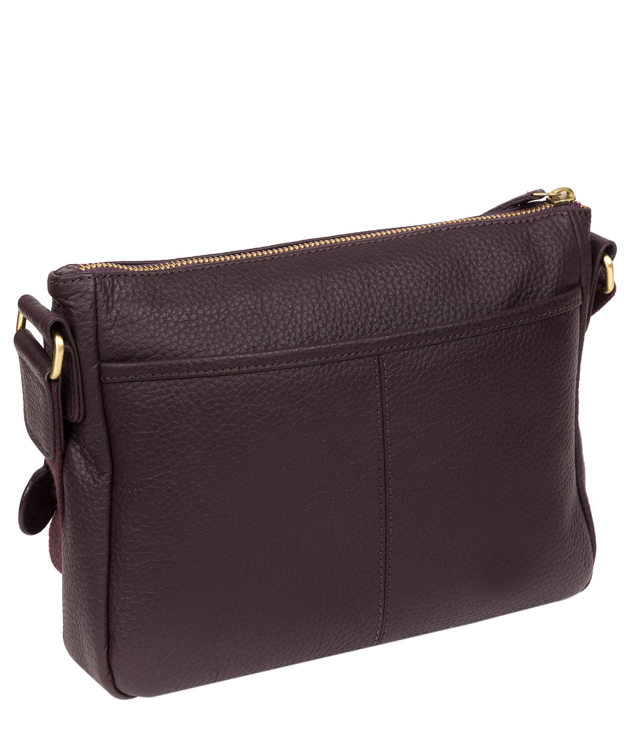 'Colton' Plum Leather Cross Body Bag image 3