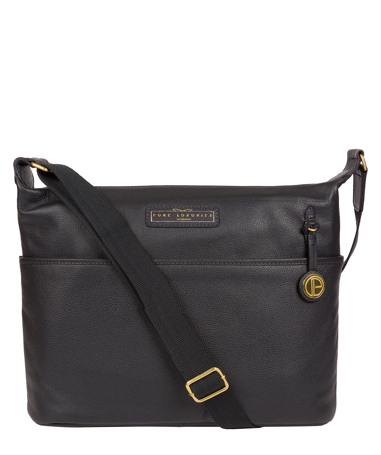 'Hove' Navy Leather Shoulder Bag image 1