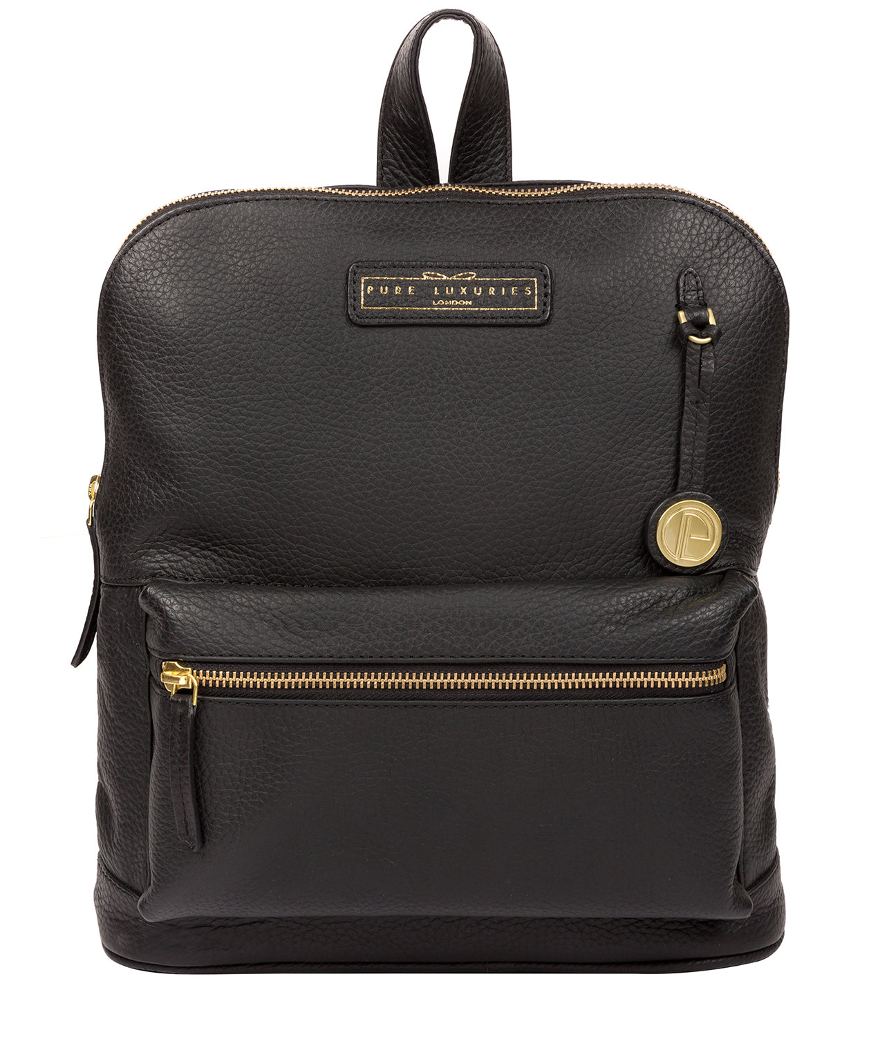 'Corfe' Black & Gold Leather Backpack Pure Luxuries London