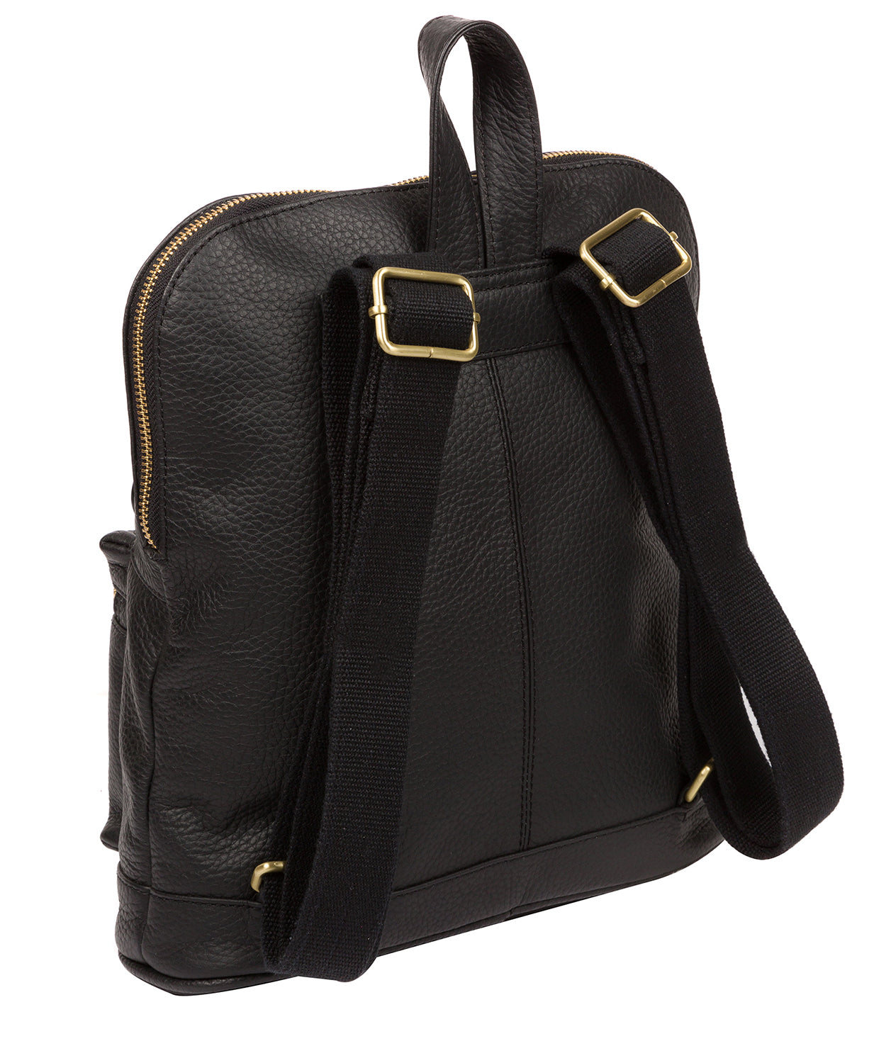 'Corfe' Black & Gold Leather Backpack Pure Luxuries London