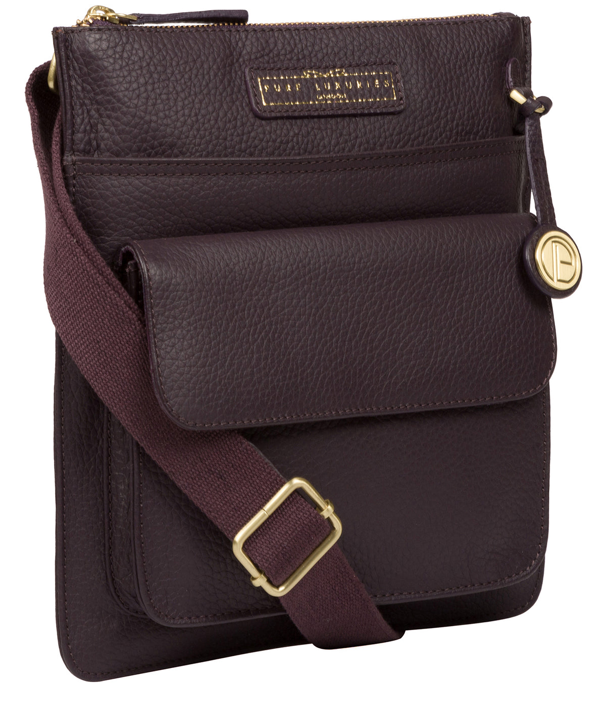 'Tenby' Plum Leather Cross Body Bag image 5