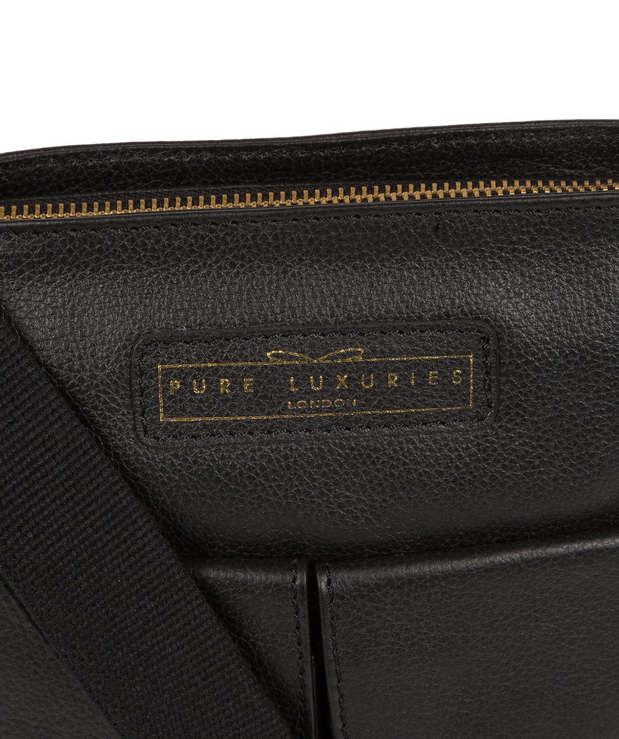 'Barnwell' Black & Gold Leather Cross Body Bag image 5