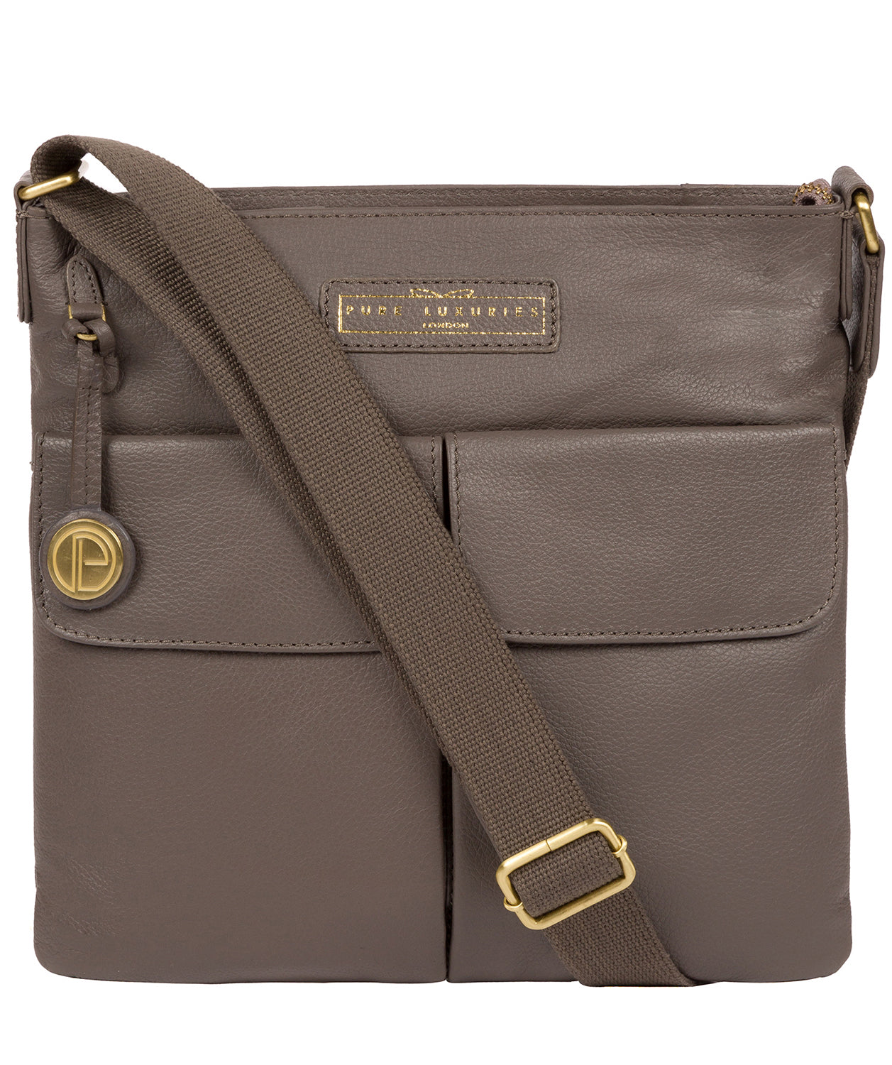 'Barnwell' Grey Leather Cross Body Bag image 1