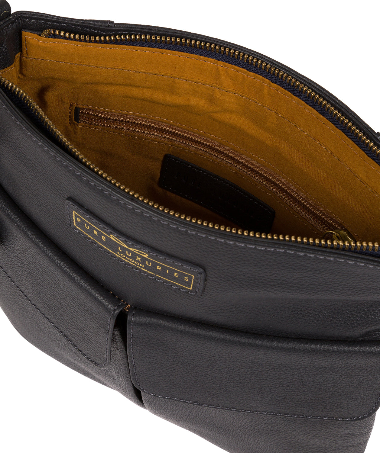 'Barnwell' Navy Leather Cross Body Bag image 4