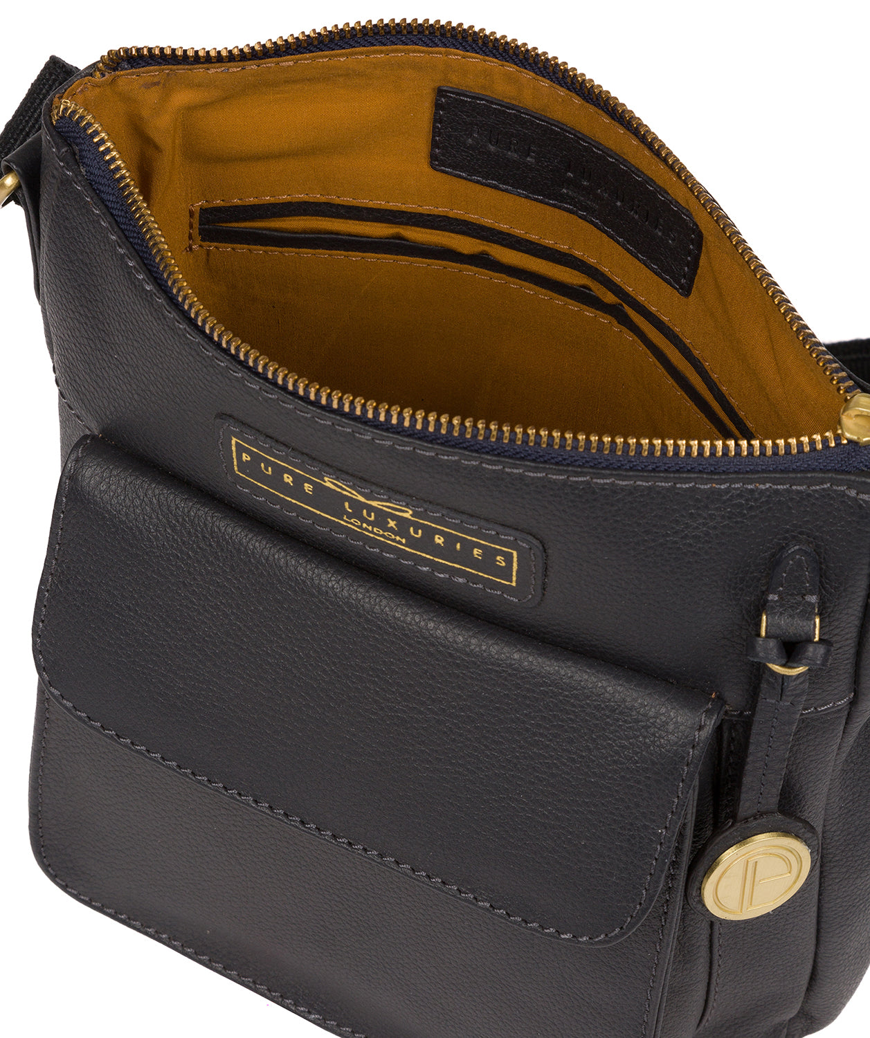 'Mayfield' Navy Leather Cross Body Bag image 5