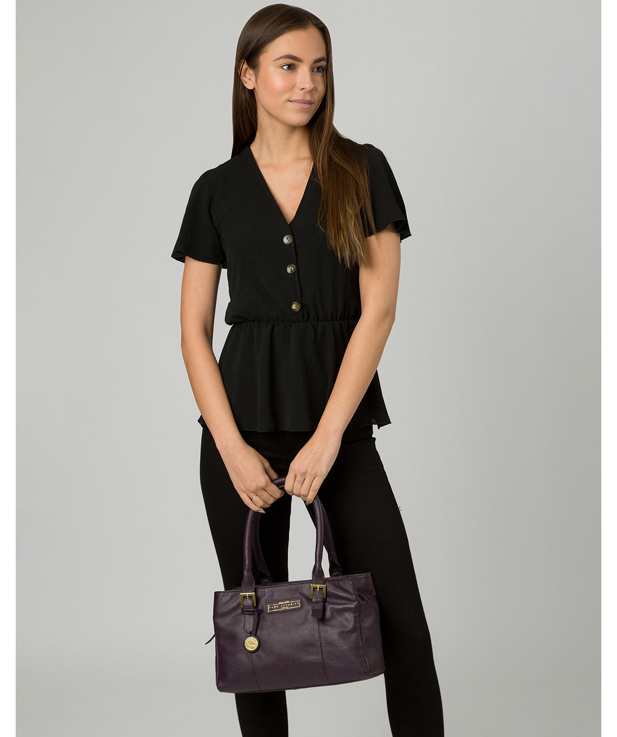 'Avebury' Plum Leather Handbag image 2