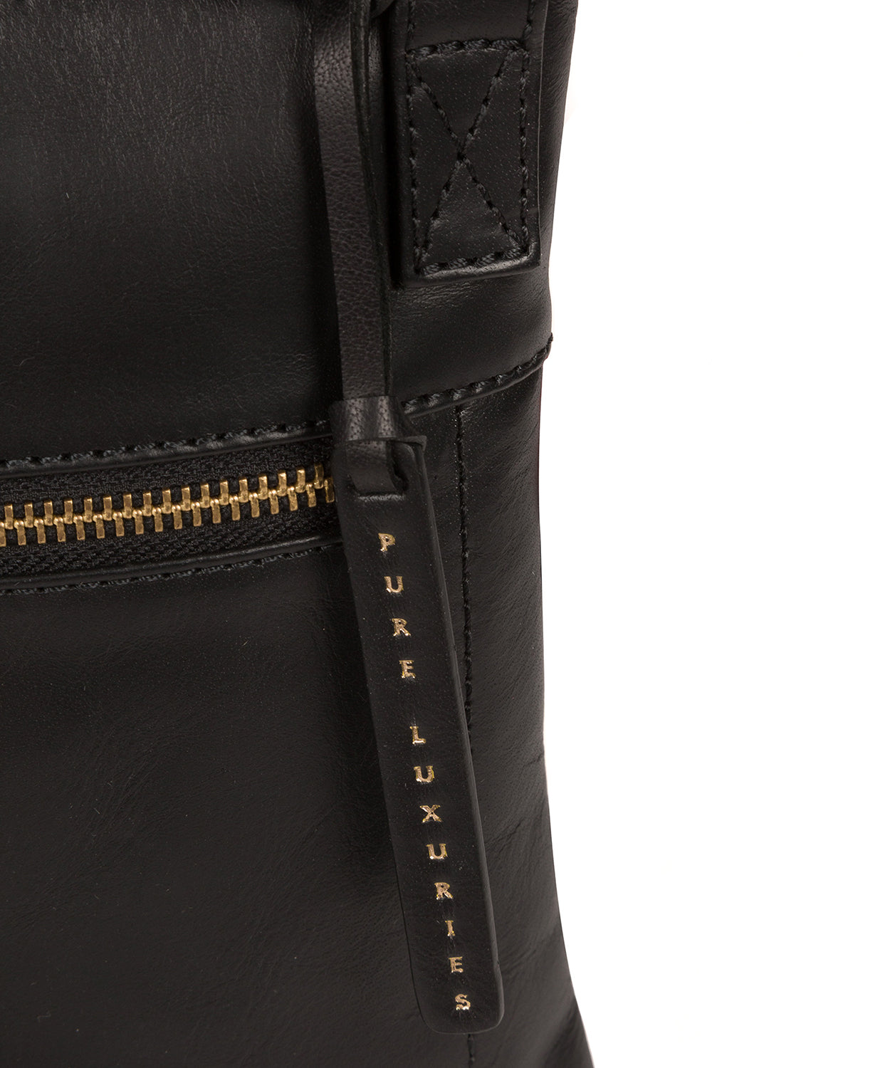 'Valley' Vintage Black Leather Cross Body Bag Pure Luxuries London