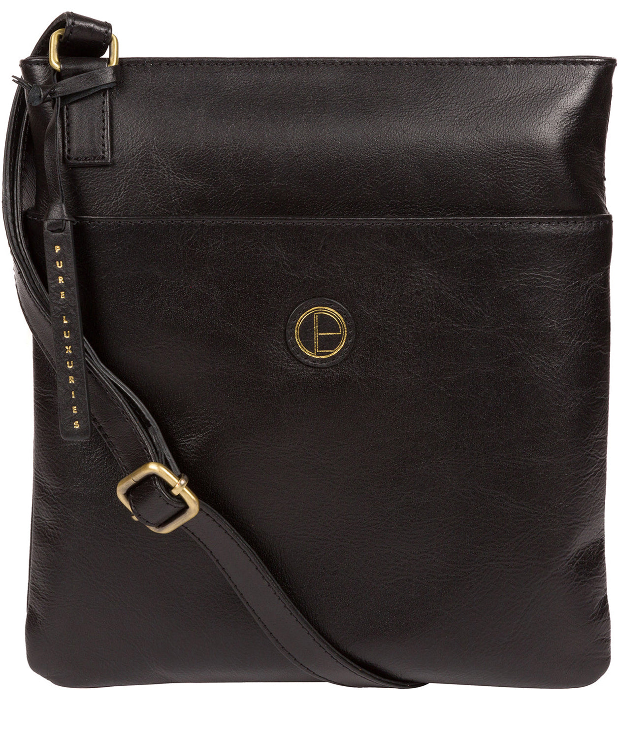 'Foxton' Vintage Black Leather Cross Body Bag