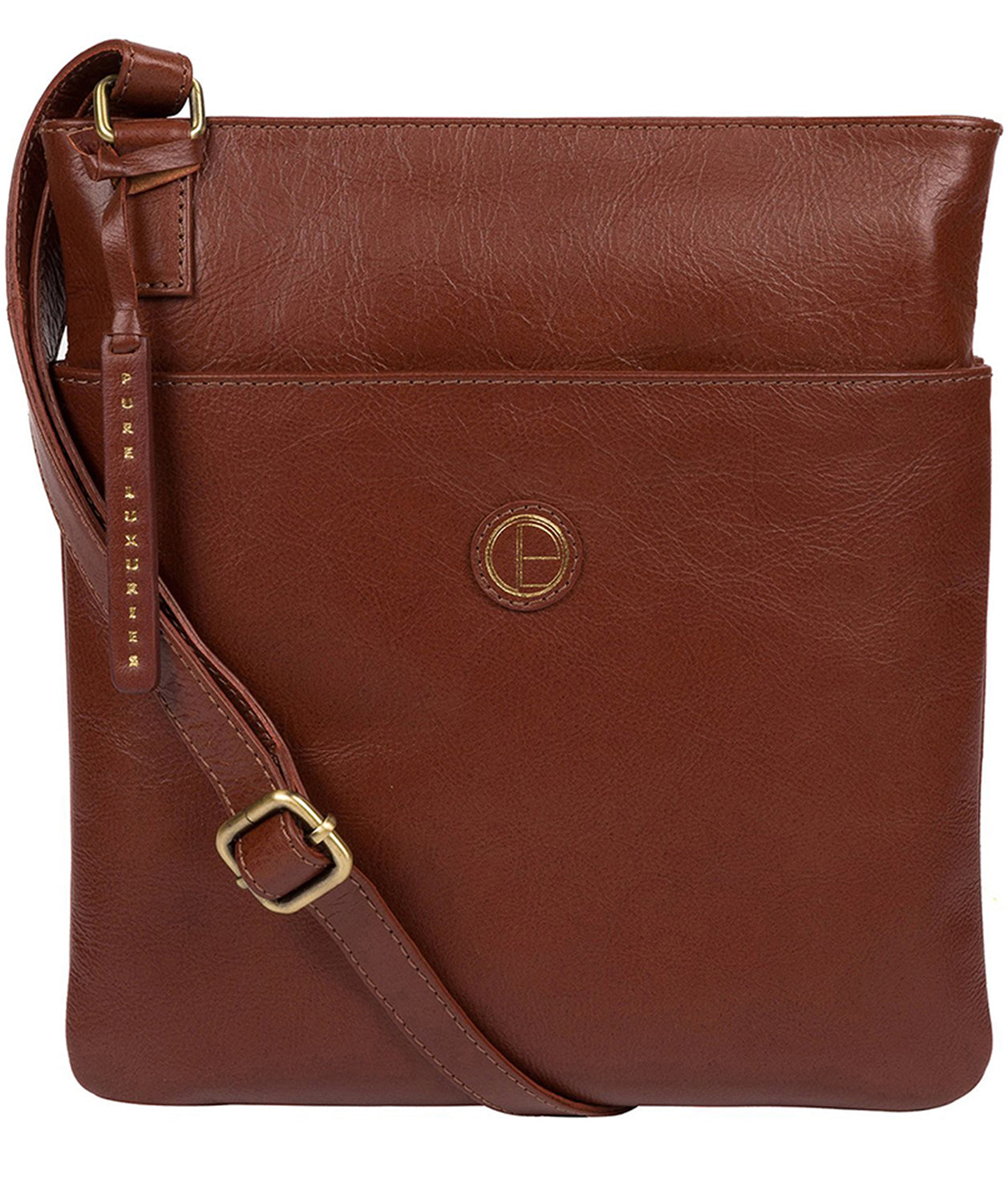 'Foxton' Vintage Cognac Leather Cross Body Bag