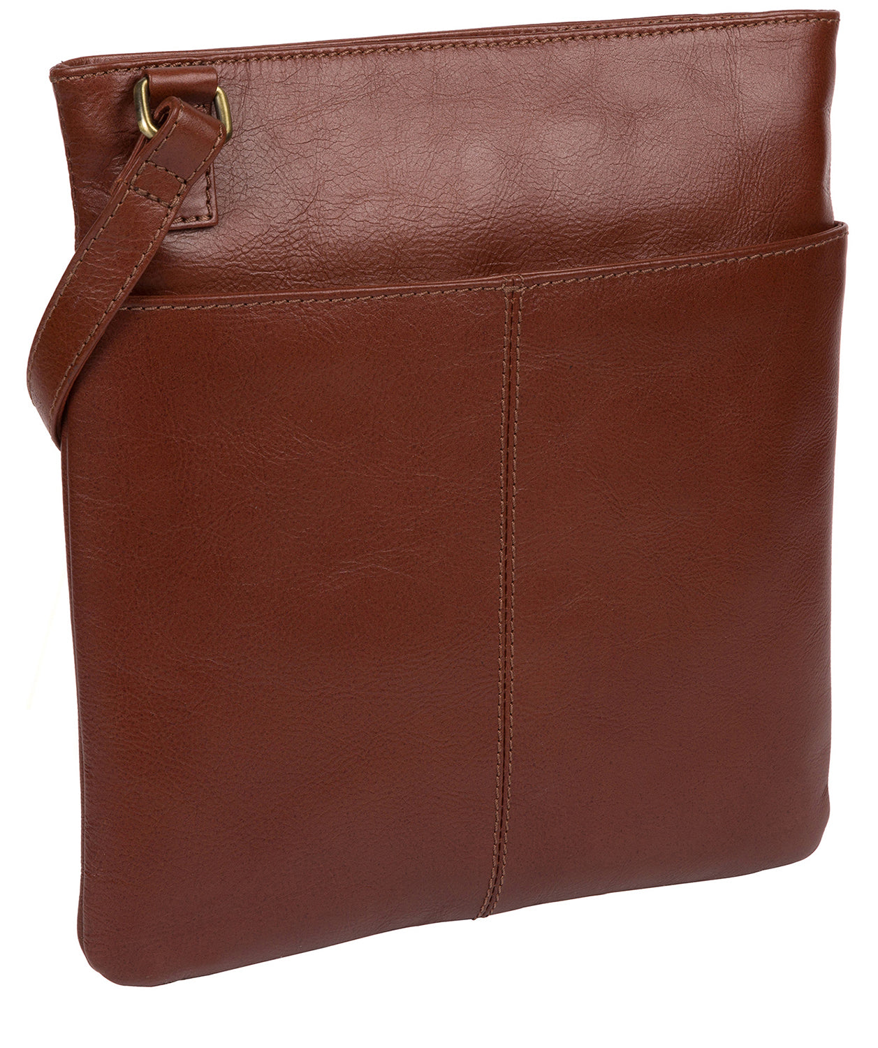 'Foxton' Vintage Cognac Leather Cross Body Bag image 3