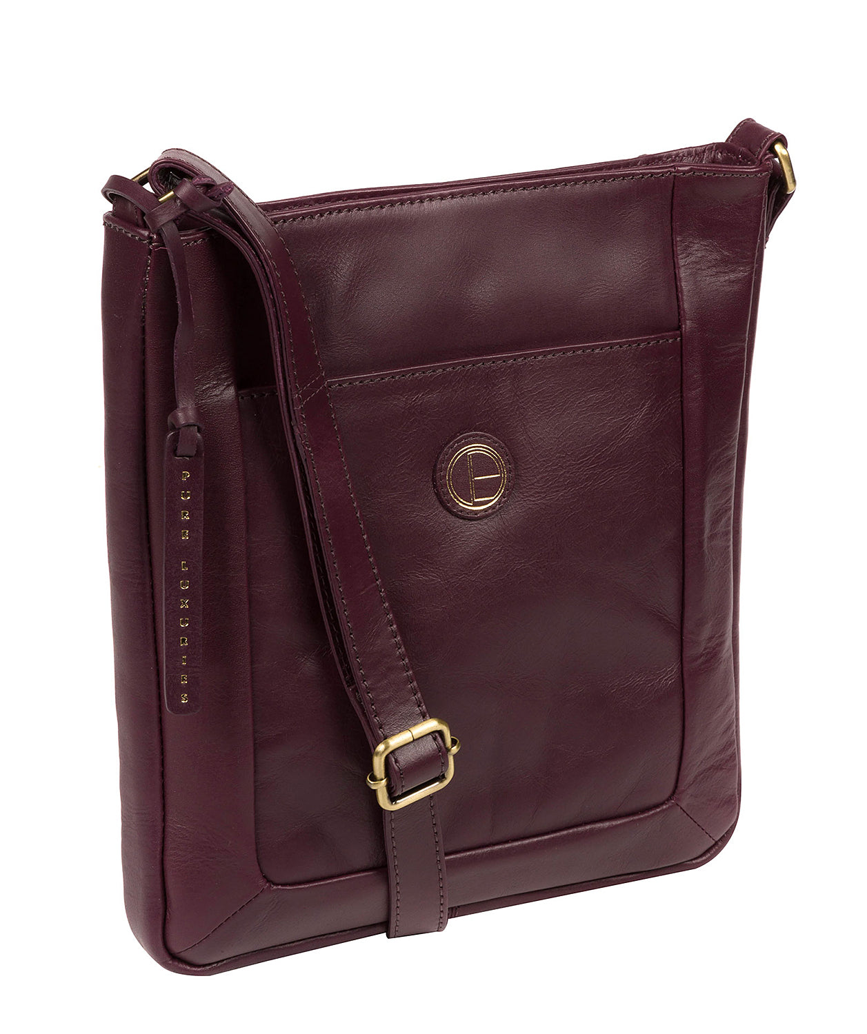 'Bythorn' Blackberry Leather Cross Body Bag