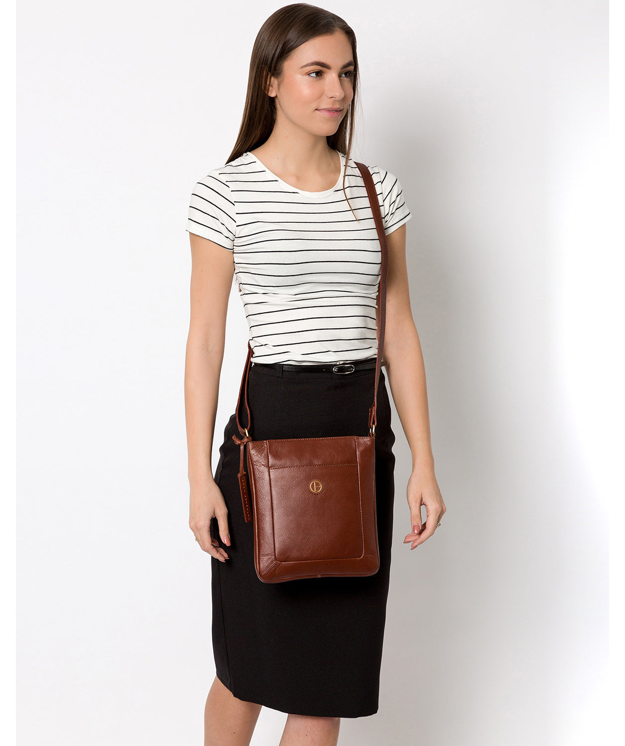 'Bythorn' Vintage Cognac Leather Cross Body Bag image 2