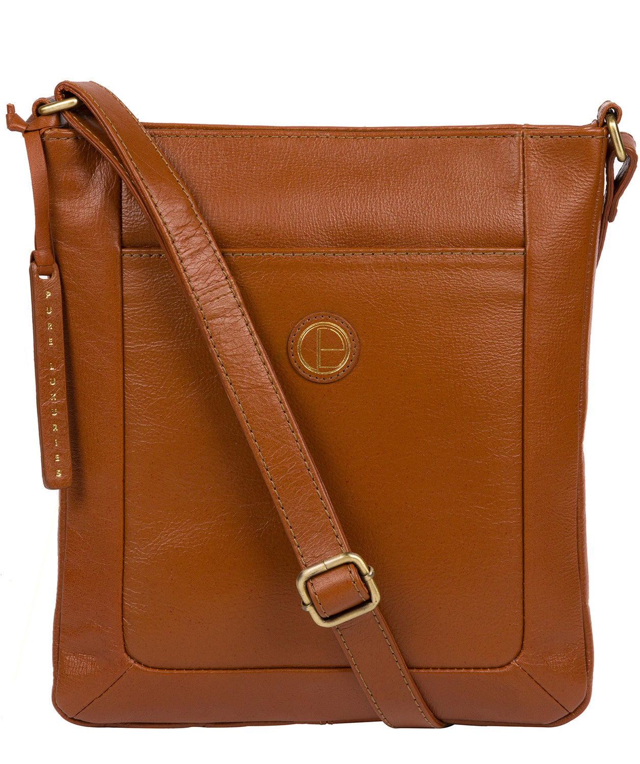 'Bythorn' Vintage Dark Tan Leather Cross Body Bag Pure Luxuries London
