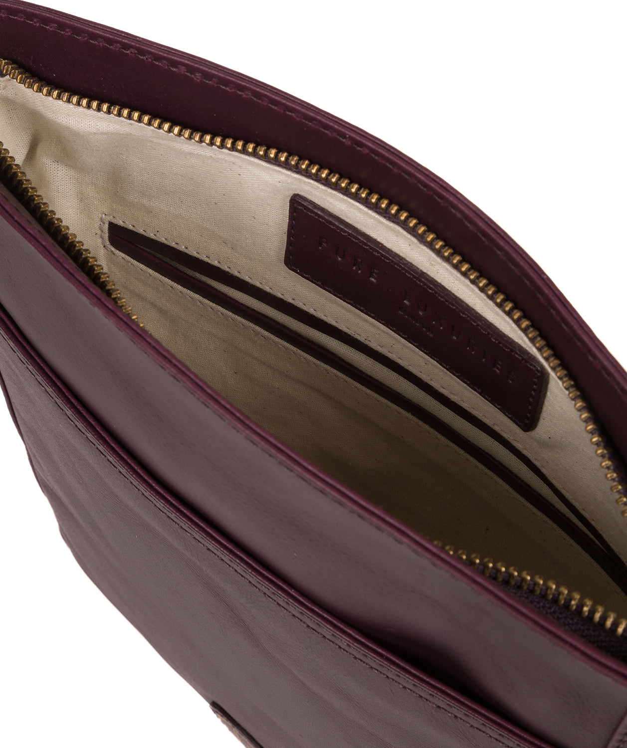 'Plumpton' Blackberry Leather Cross Body Bag