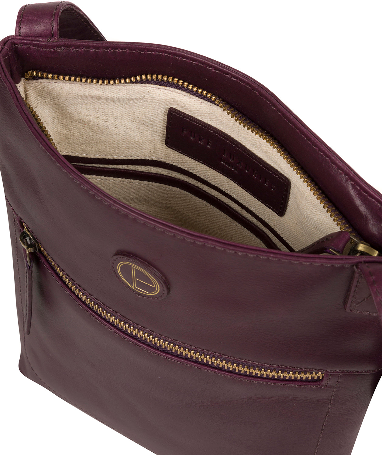 'Knook' Blackberry Leather Cross Body Bag Pure Luxuries London