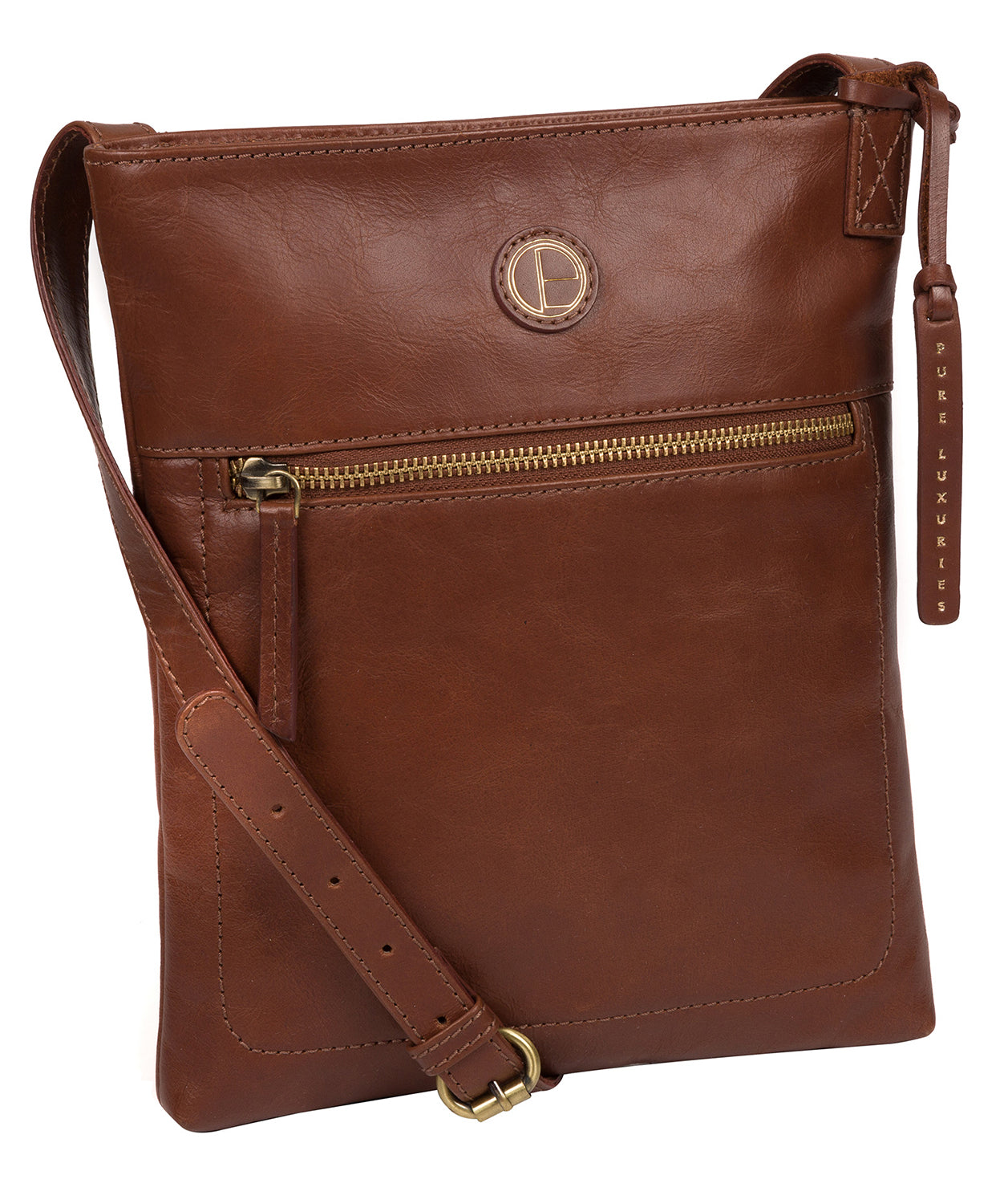 'Knook' Vintage Cognac Leather Cross Body Bag image 5