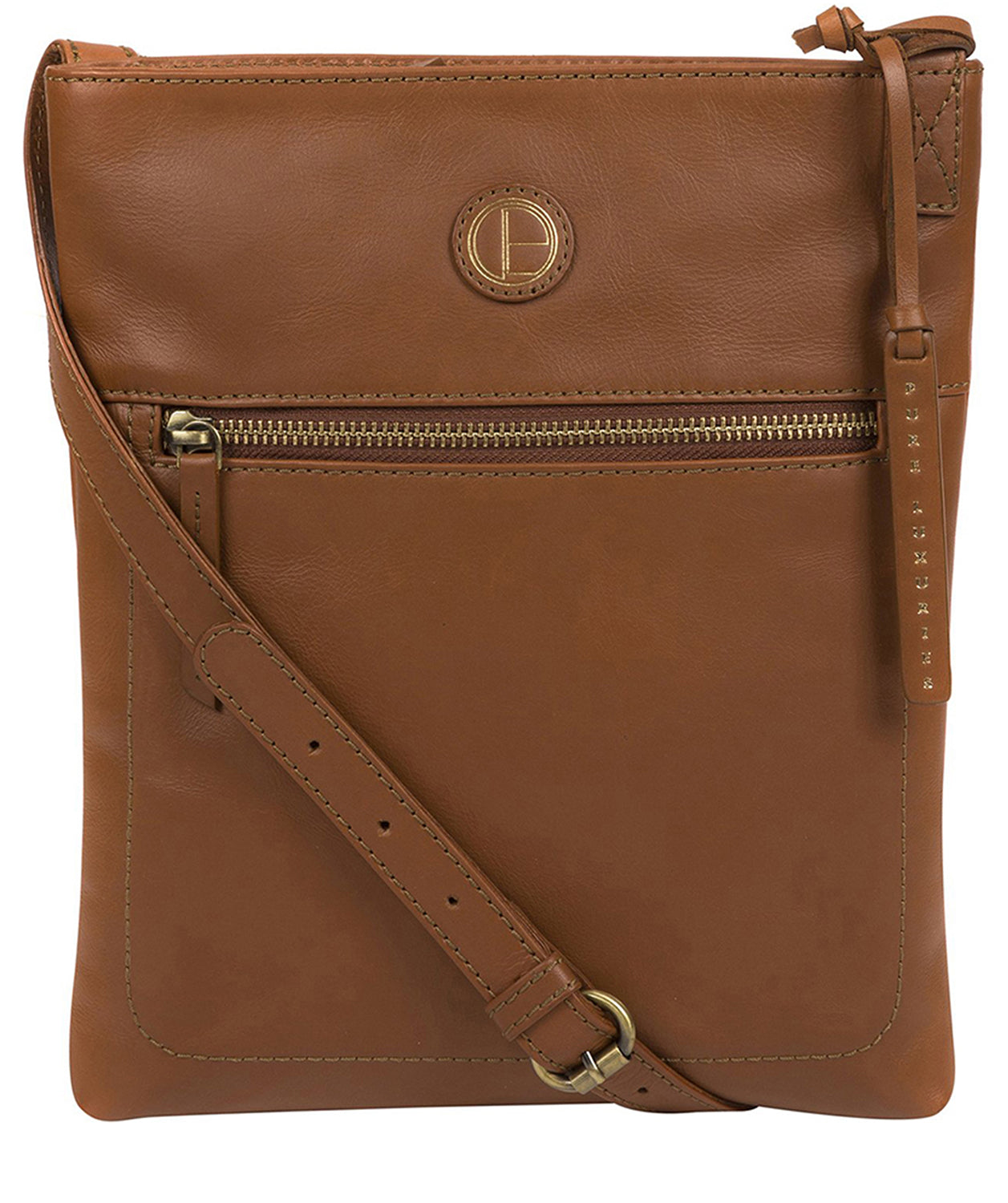 'Knook' Vintage Dark Tan Leather Cross Body Bag