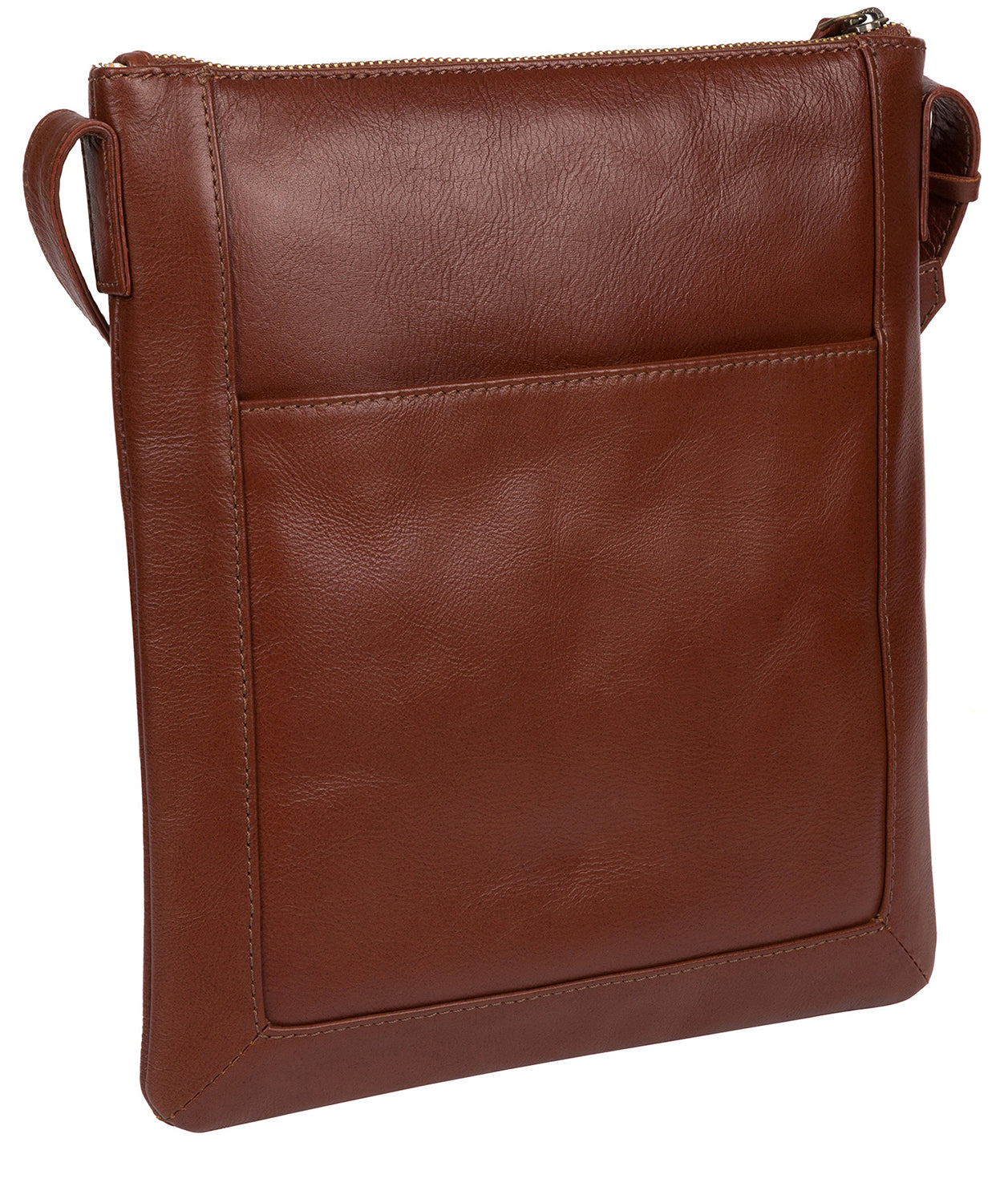'Bray' Vintage Cognac Leather Cross Body Bag Pure Luxuries London