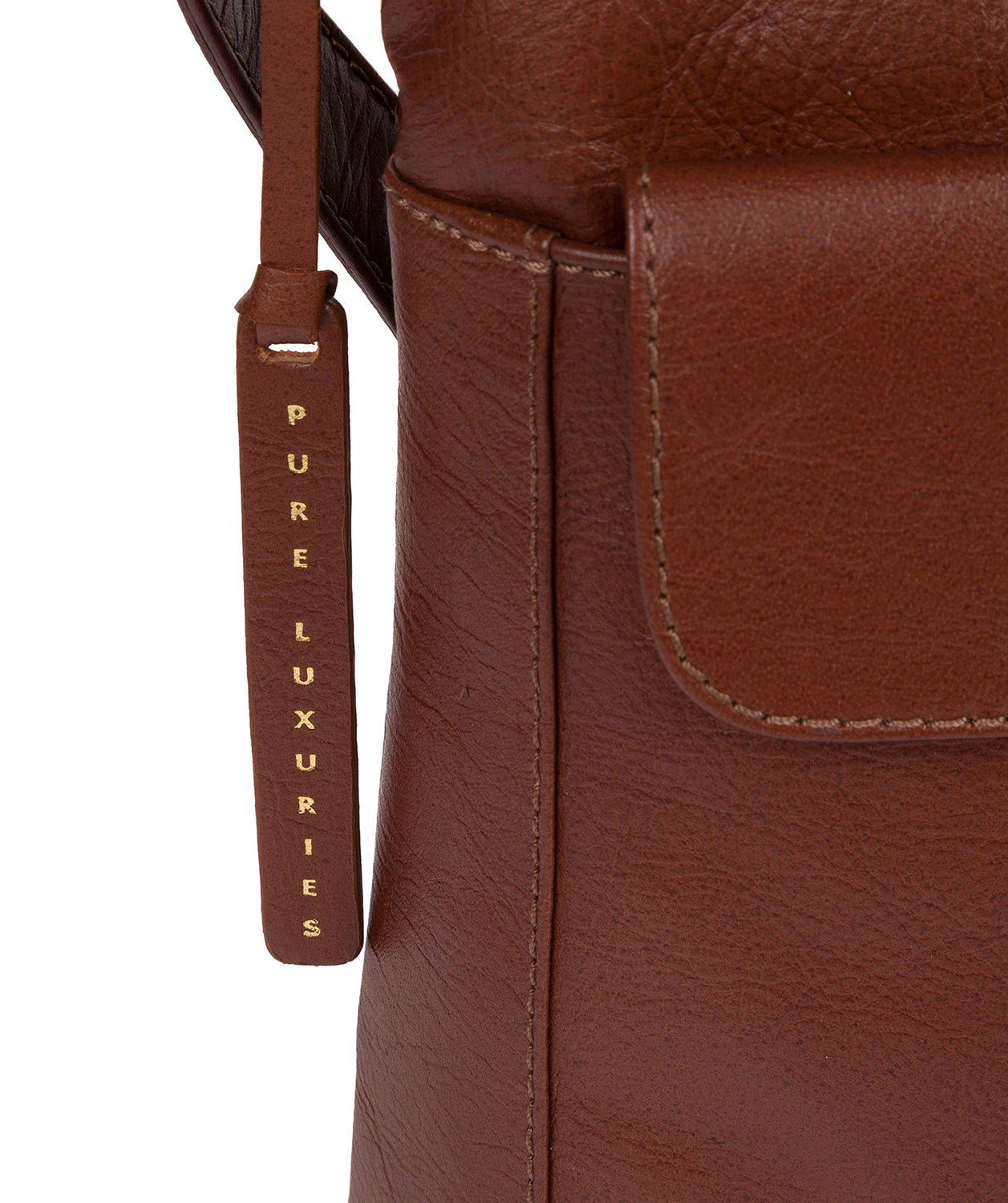 'Lancaster' Vintage Cognac Leather Cross Body Bag Pure Luxuries London