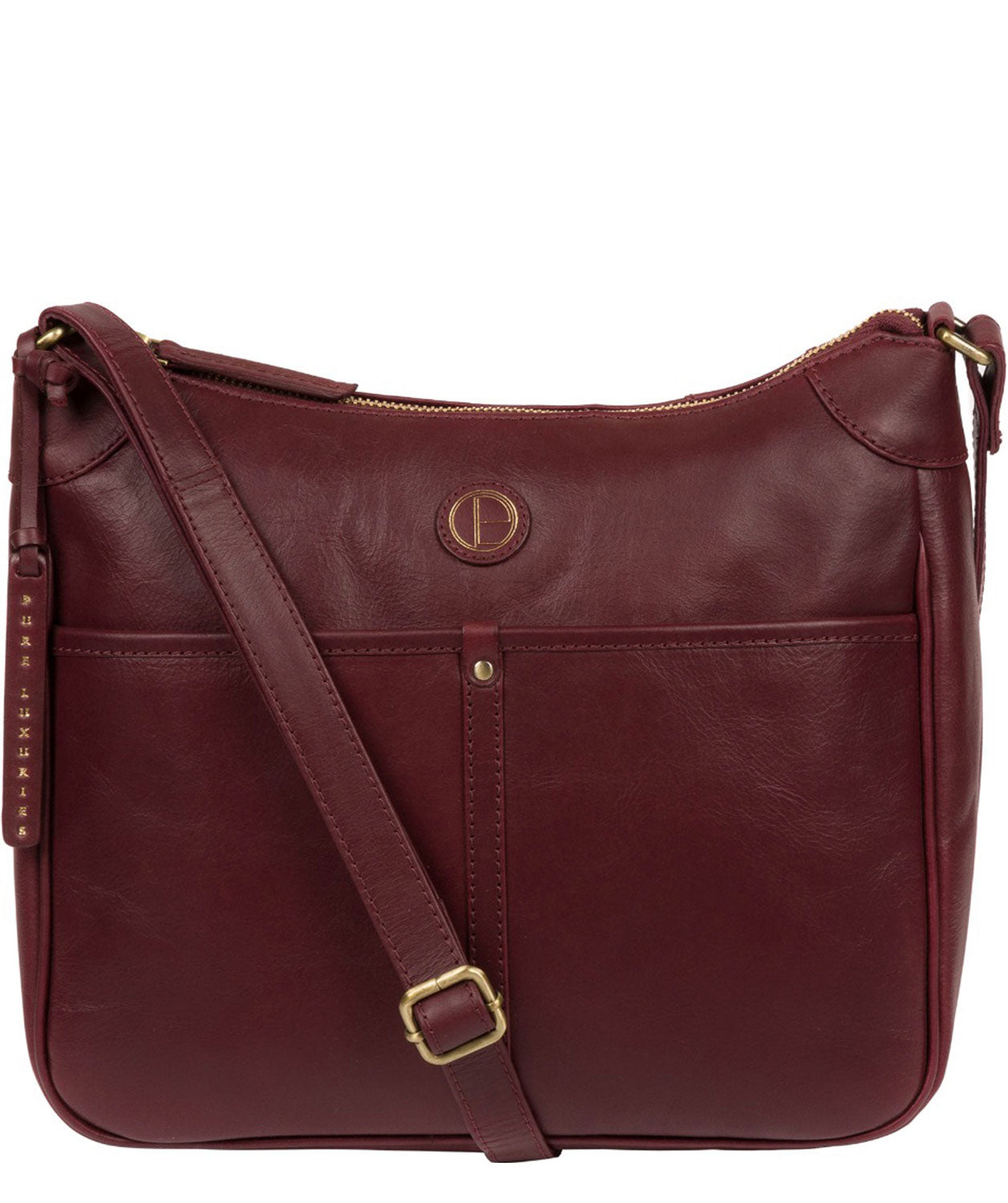 'Clovely' Burgundy Leather Cross Body Bag