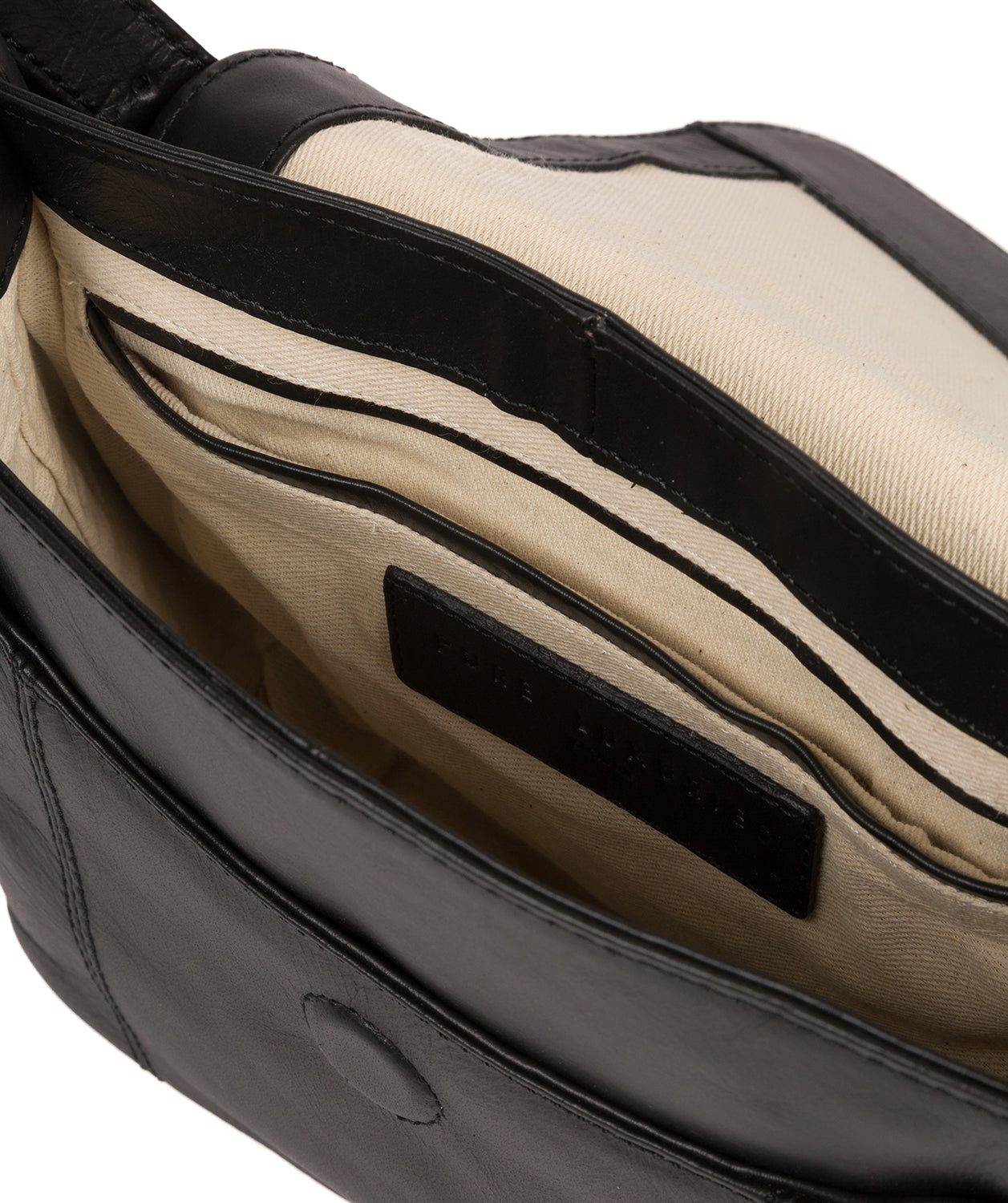 'Houghton' Vintage Black Leather Cross Body Bag Pure Luxuries London